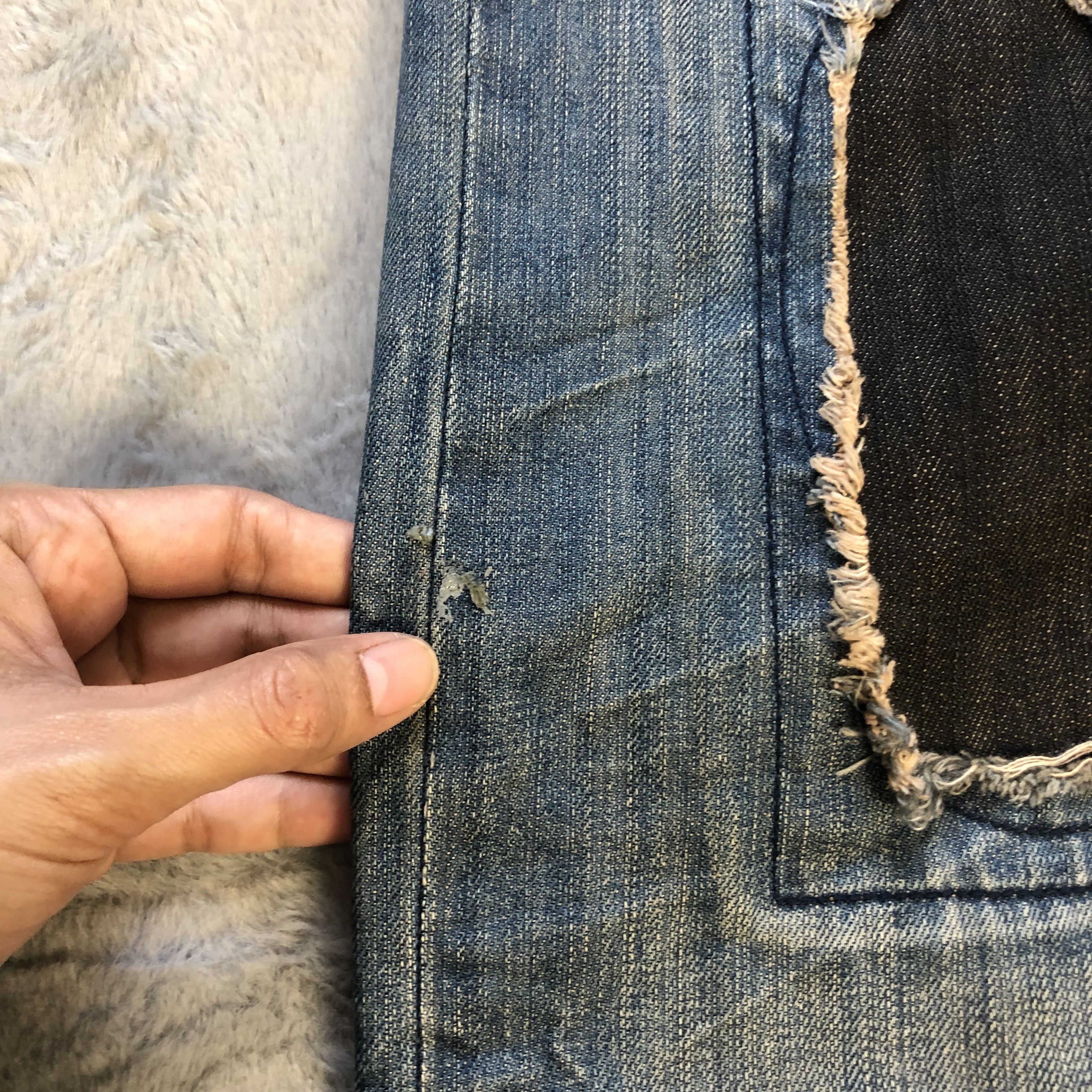 Dsquared2 TRASHED🔥 DSQUARED2 SASHIKO BORO DENIM PANTS #5980-216 Size US 33 - 8 Thumbnail