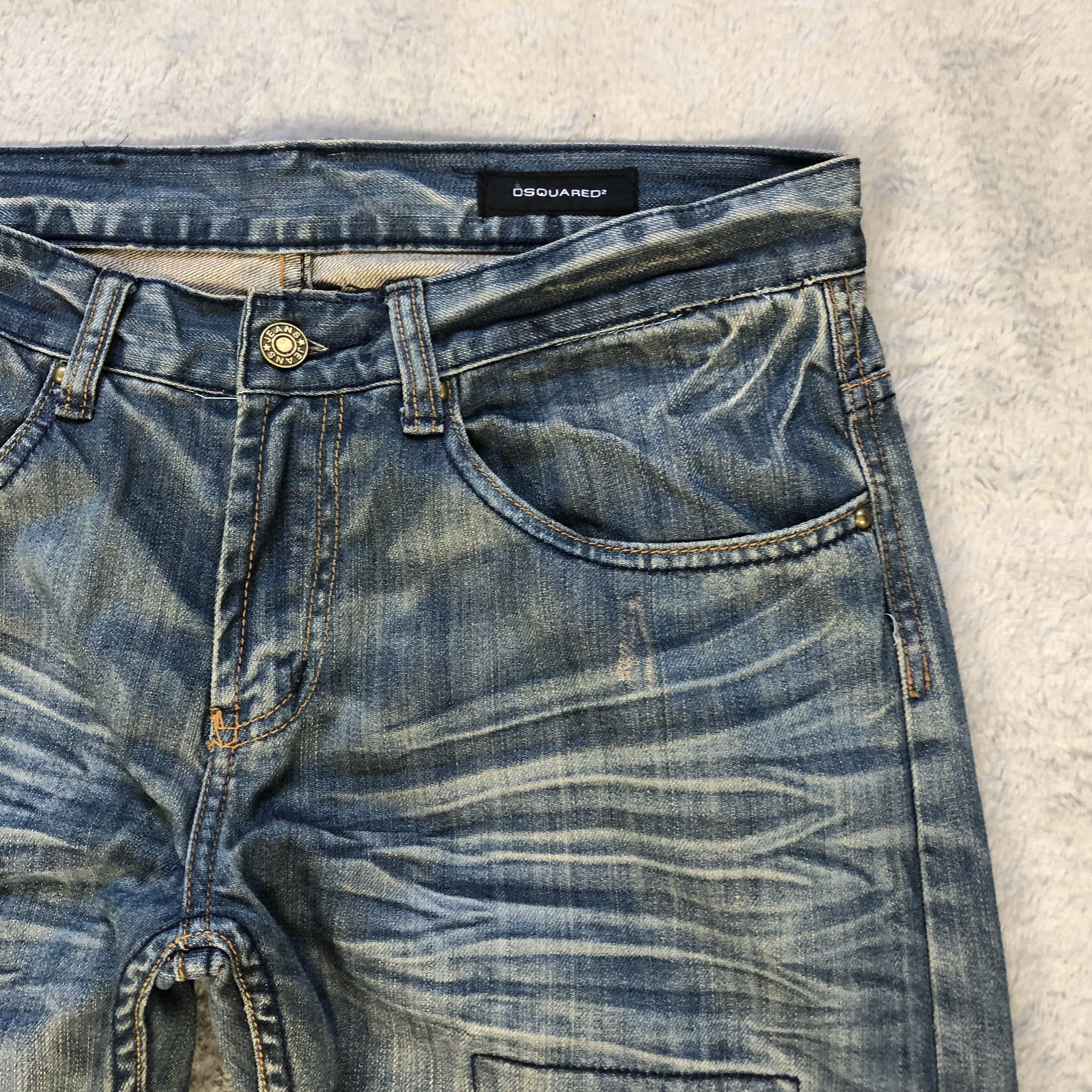 Dsquared2 TRASHED🔥 DSQUARED2 SASHIKO BORO DENIM PANTS #5980-216 Size US 33 - 4 Thumbnail