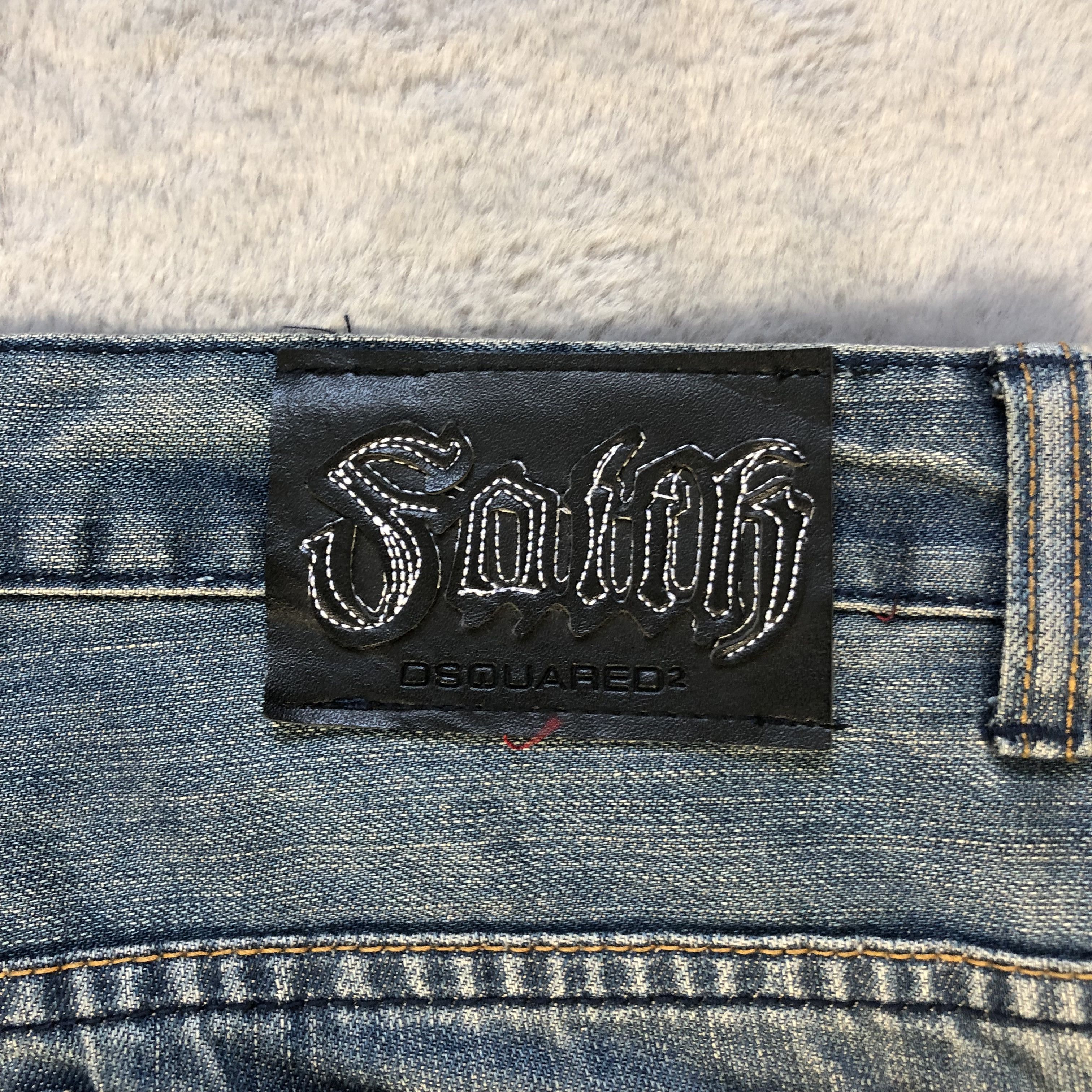Dsquared2 TRASHED🔥 DSQUARED2 SASHIKO BORO DENIM PANTS #5980-216 Size US 33 - 15 Thumbnail