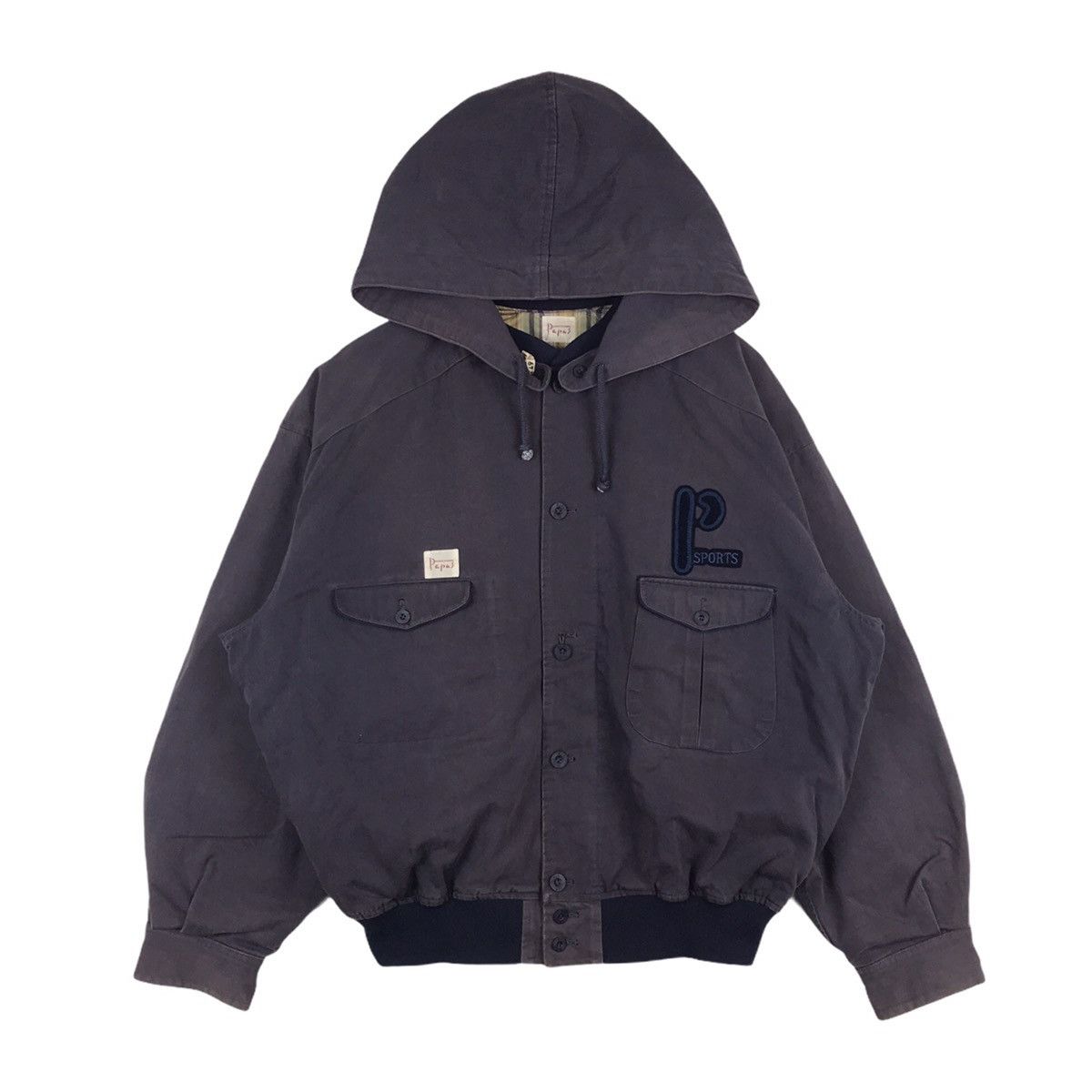 Vintage Vintage Papas Sports Faded Hoodie Jacket Size US L / EU 52-54 / 3 - 1 Thumbnail