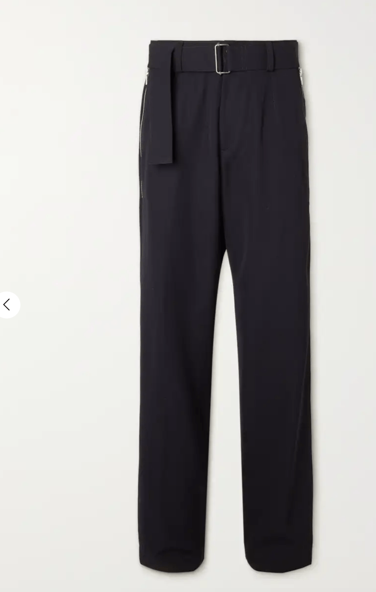 Dries Van Noten DRIES VAN NOTEN Belted Wool-Blend Gabardine Trousers Size US 32 / EU 48 - 1 Thumbnail