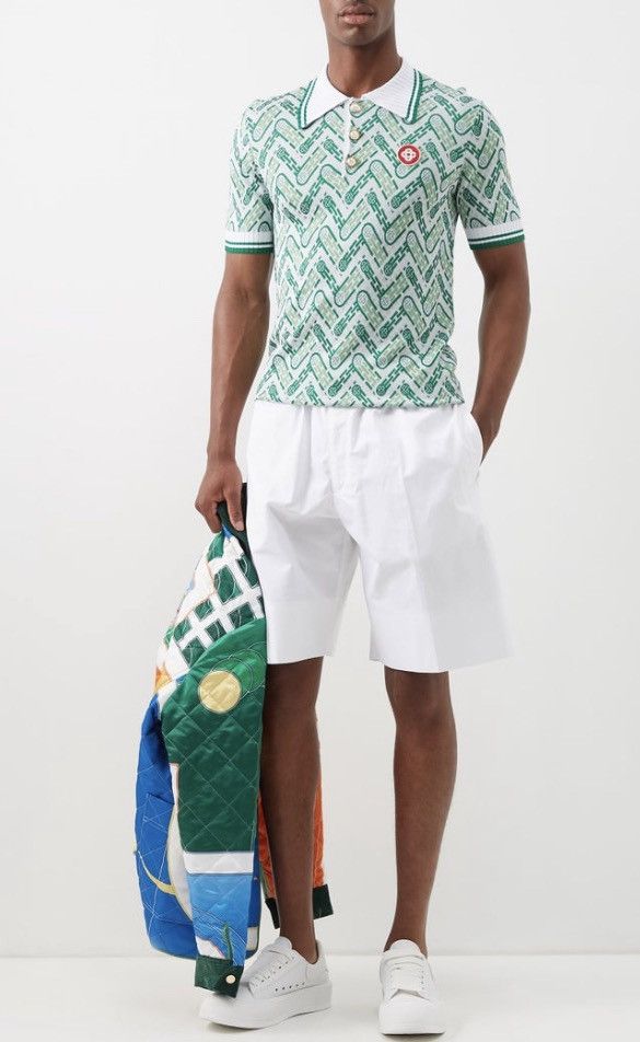 Casablanca Casablanca monogram jacquard knitted polo top Size US XXL / EU 58 / 5 - 5 Thumbnail