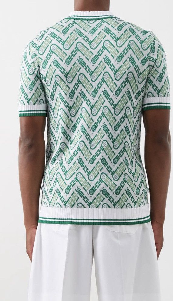 Casablanca Casablanca monogram jacquard knitted polo top Size US XXL / EU 58 / 5 - 2 Thumbnail