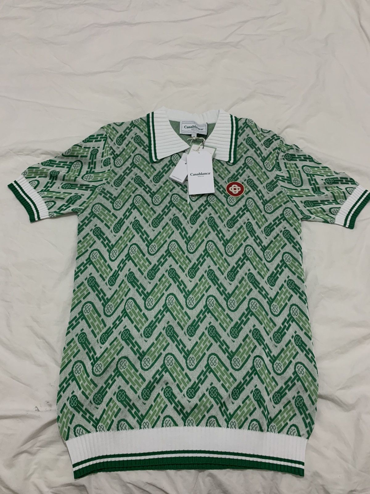 Casablanca Casablanca monogram jacquard knitted polo top Size US XXL / EU 58 / 5 - 7 Thumbnail
