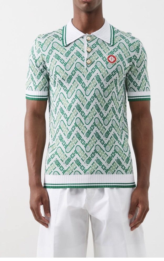 Casablanca Casablanca monogram jacquard knitted polo top Size US XXL / EU 58 / 5 - 1 Thumbnail