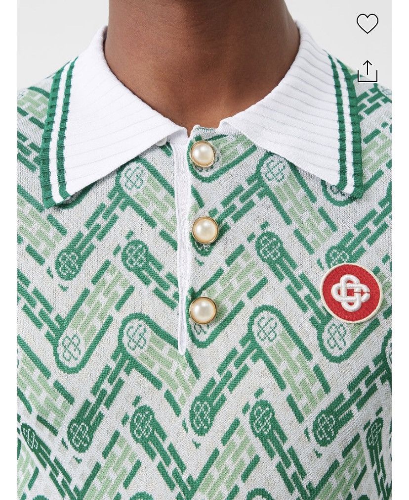 Casablanca Casablanca monogram jacquard knitted polo top Size US XXL / EU 58 / 5 - 4 Thumbnail