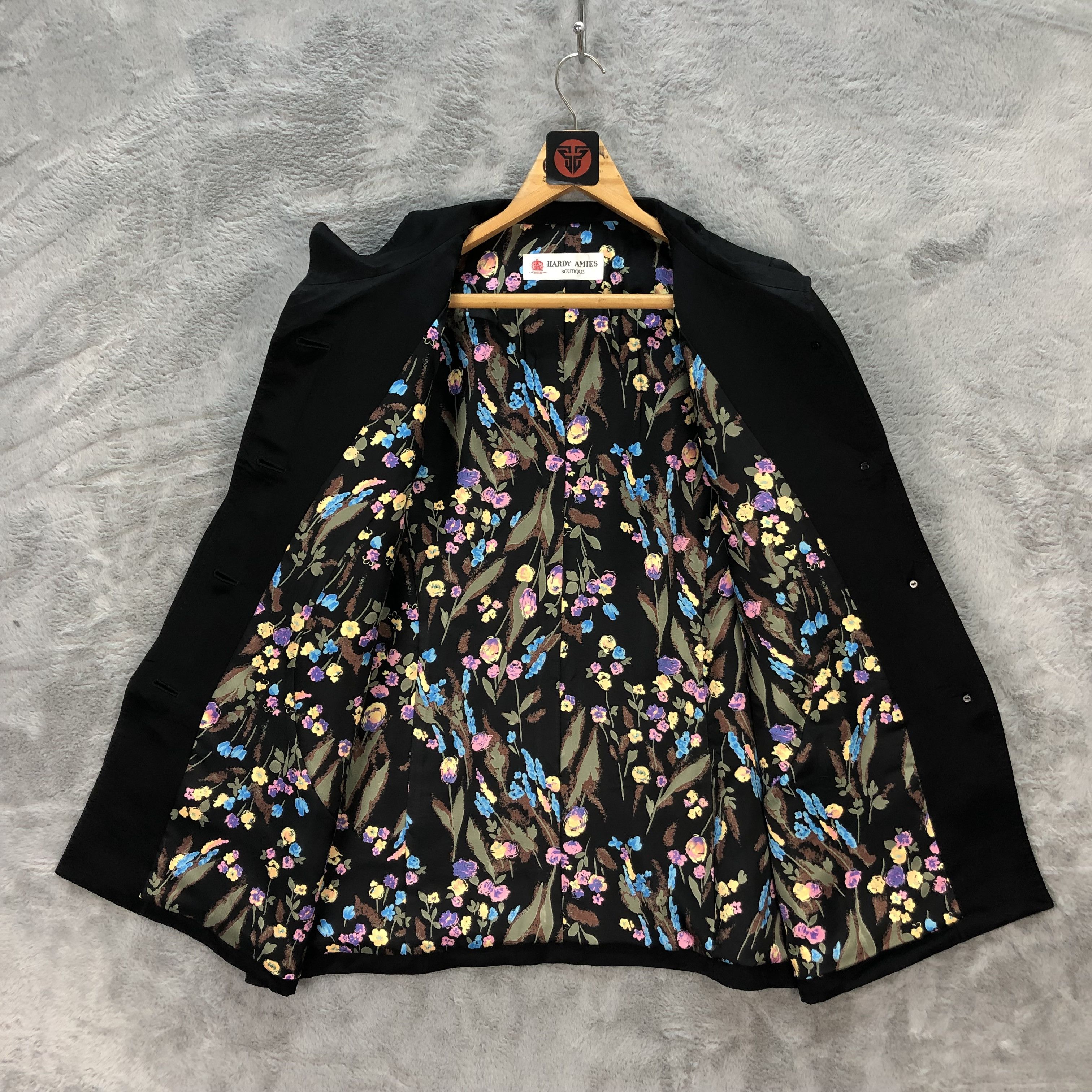 Hardy Amies HARDY AMIES BOUTIQUE FLORAL LINING COAT #6310-59 Size M / US 6-8 / IT 42-44 - 6 Thumbnail