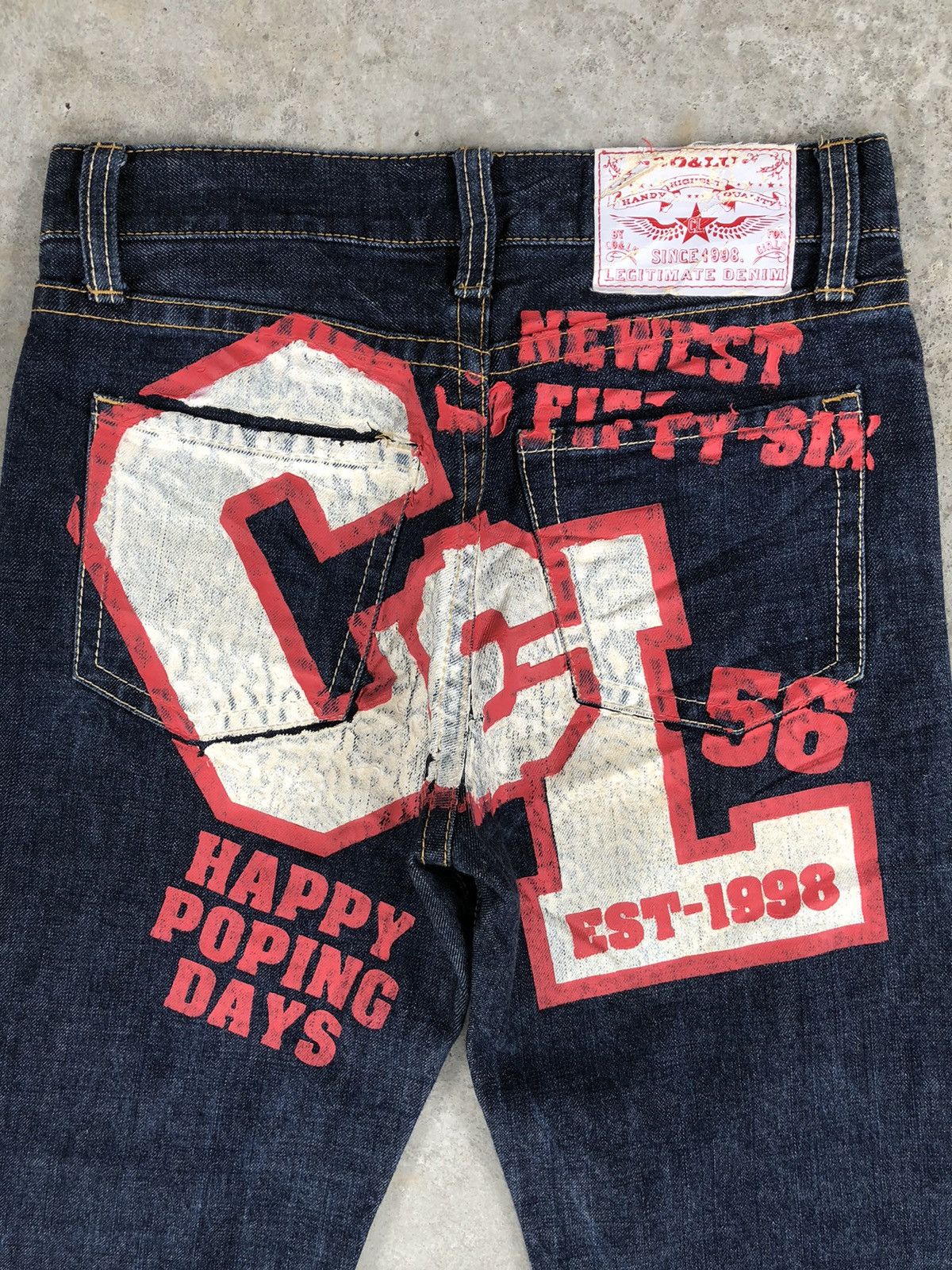 Japanese Brand Co & Lu Daicock Evisu Style Selvedge Denim Big Logo Painted Size US 30 / EU 46 - 2 Thumbnail