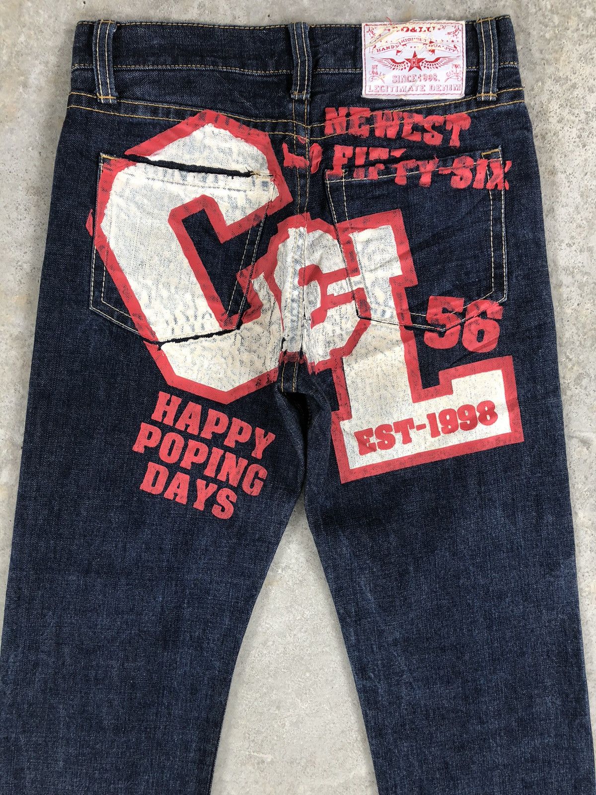 Japanese Brand Co & Lu Daicock Evisu Style Selvedge Denim Big Logo Painted Size US 30 / EU 46 - 9 Thumbnail