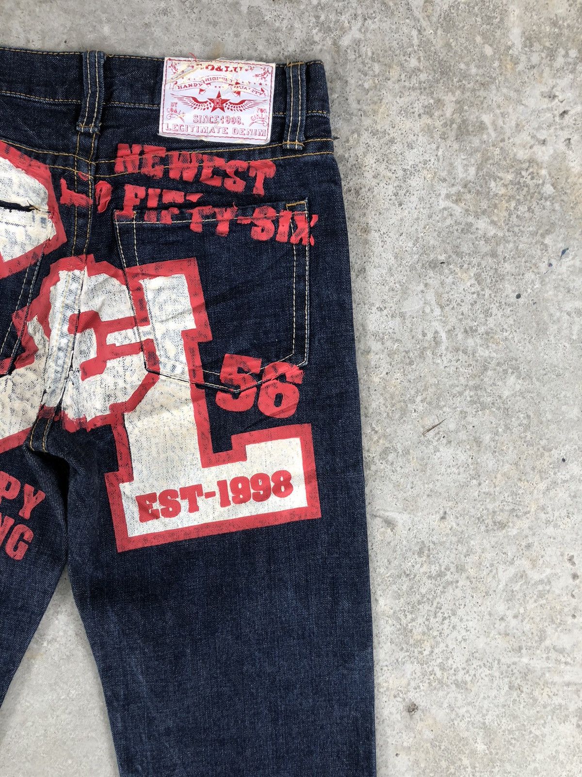 Japanese Brand Co & Lu Daicock Evisu Style Selvedge Denim Big Logo Painted Size US 30 / EU 46 - 11 Thumbnail