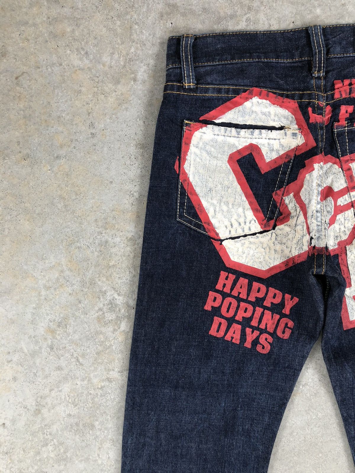 Japanese Brand Co & Lu Daicock Evisu Style Selvedge Denim Big Logo Painted Size US 30 / EU 46 - 10 Thumbnail