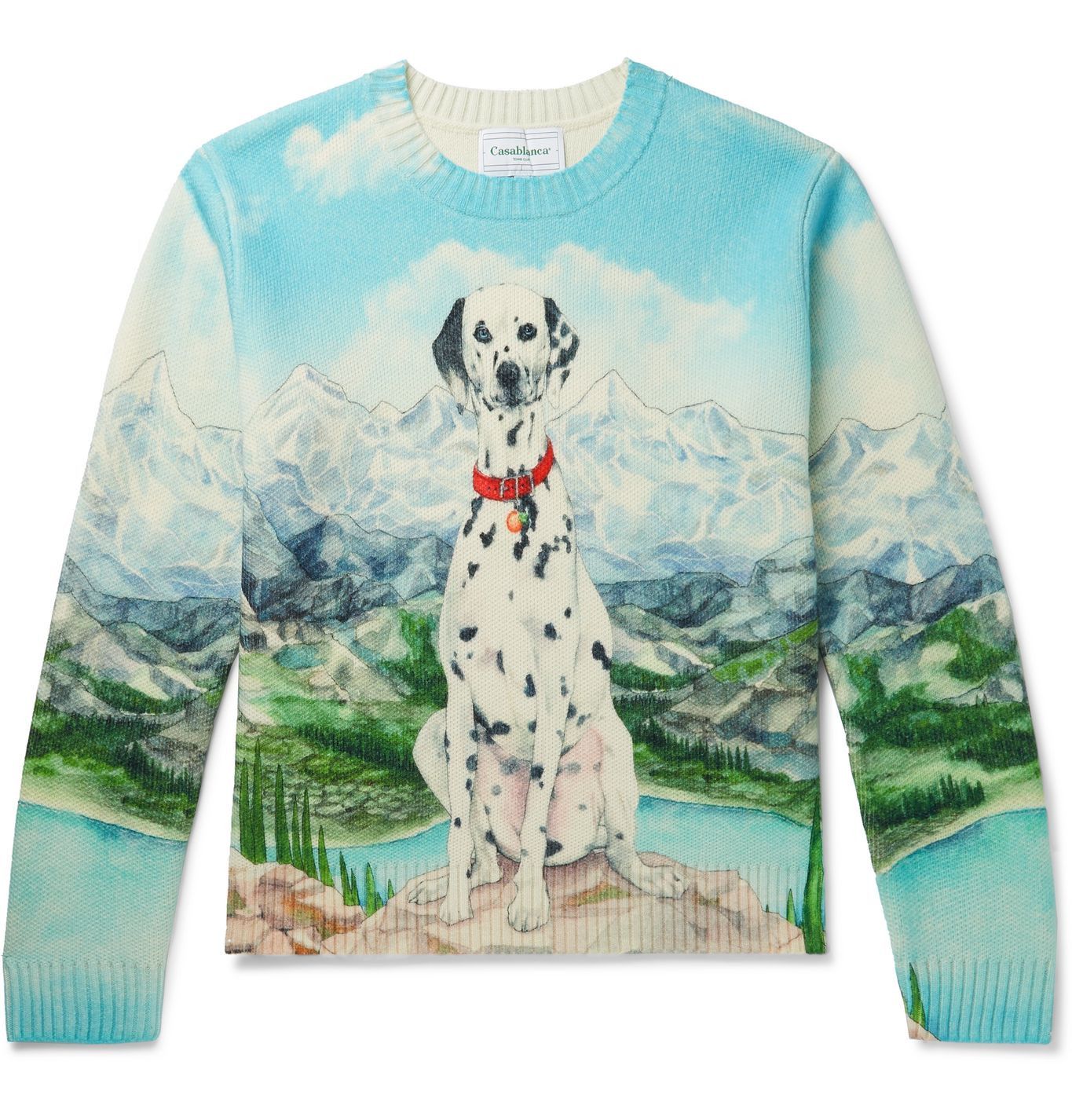Casablanca Casablanca Printed Merino Wool and Cashmere-Blend Sweater Size US L / EU 52-54 / 3 - 1 Thumbnail
