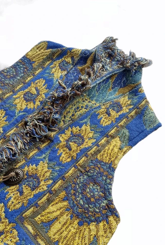 Vintage Vintage Sunflower Hand Knit Vest Size US M / EU 48-50 / 2 - 4 Thumbnail