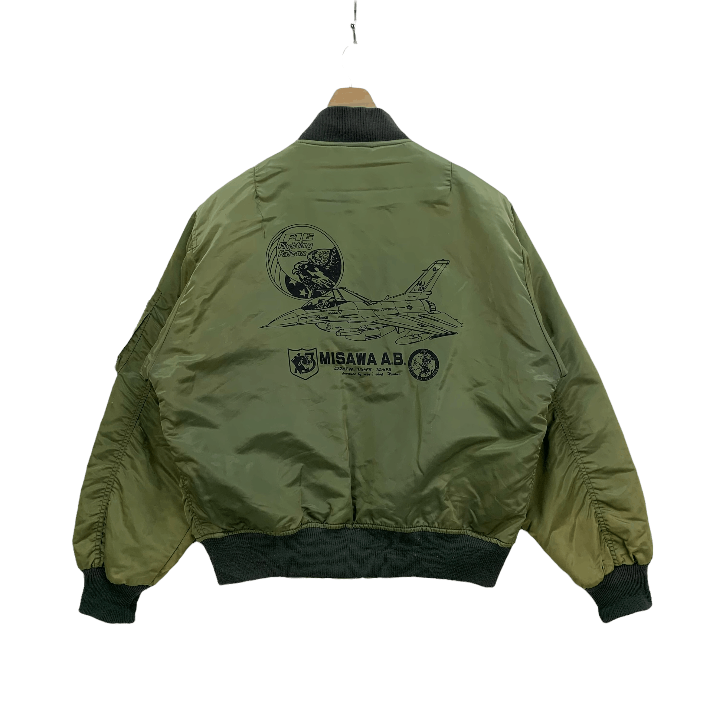 Japanese Brand F16 Fighting Falcon MISAWA A.B MA 1 Bomber Jacket #3954-137 Size US M / EU 48-50 / 2 - 1 Thumbnail