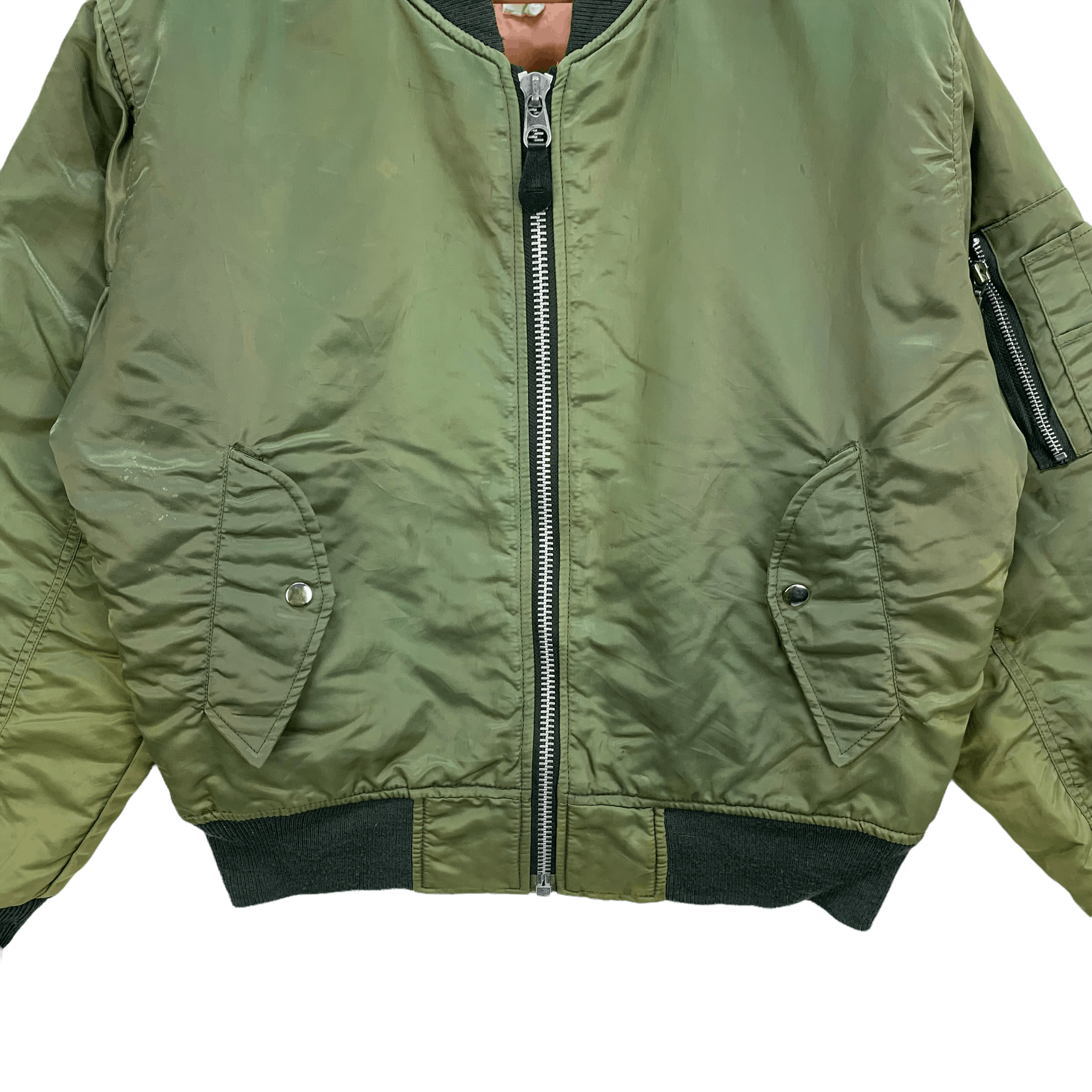 Japanese Brand F16 Fighting Falcon MISAWA A.B MA 1 Bomber Jacket #3954-137 Size US M / EU 48-50 / 2 - 6 Thumbnail