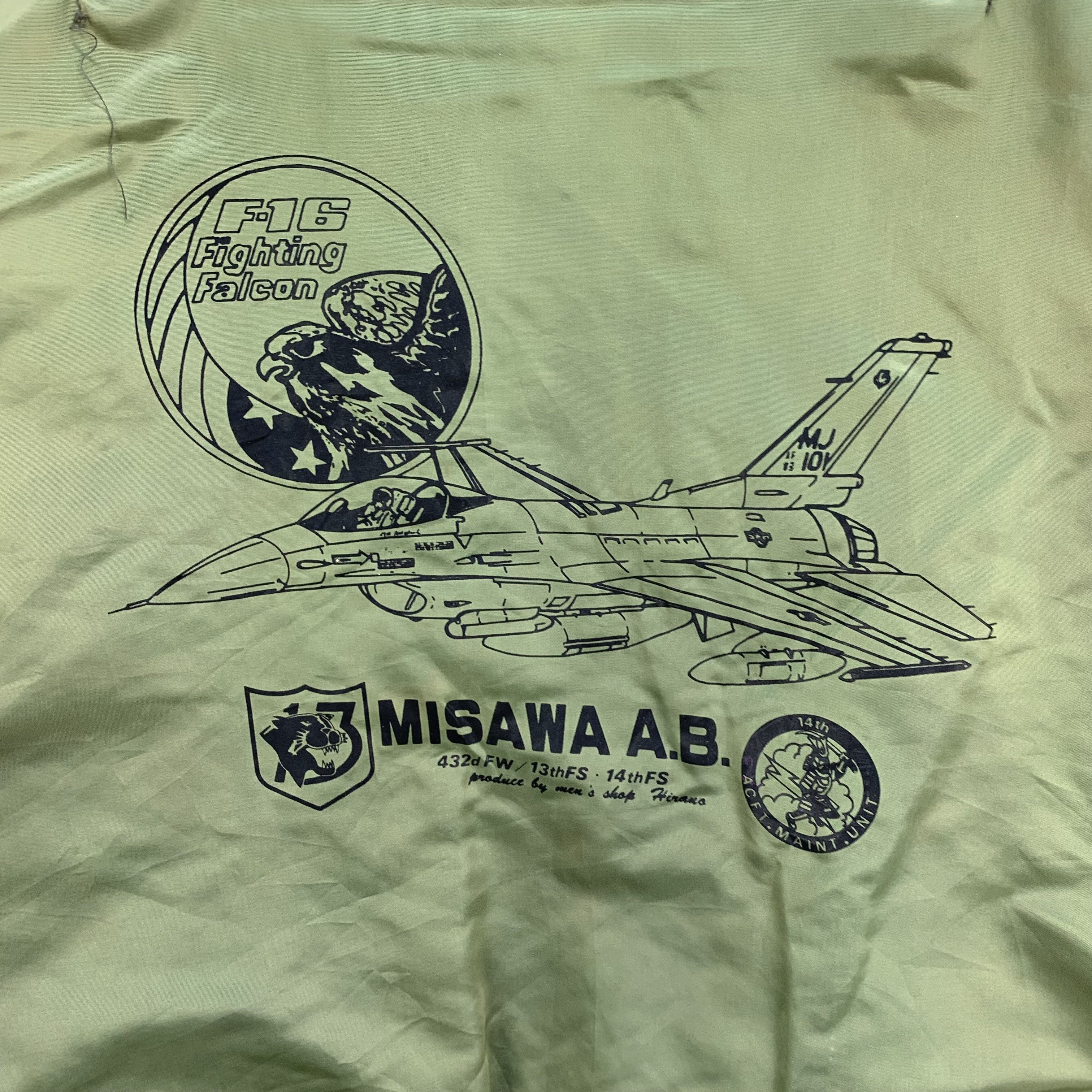 Japanese Brand F16 Fighting Falcon MISAWA A.B MA 1 Bomber Jacket #3954-137 Size US M / EU 48-50 / 2 - 2 Thumbnail