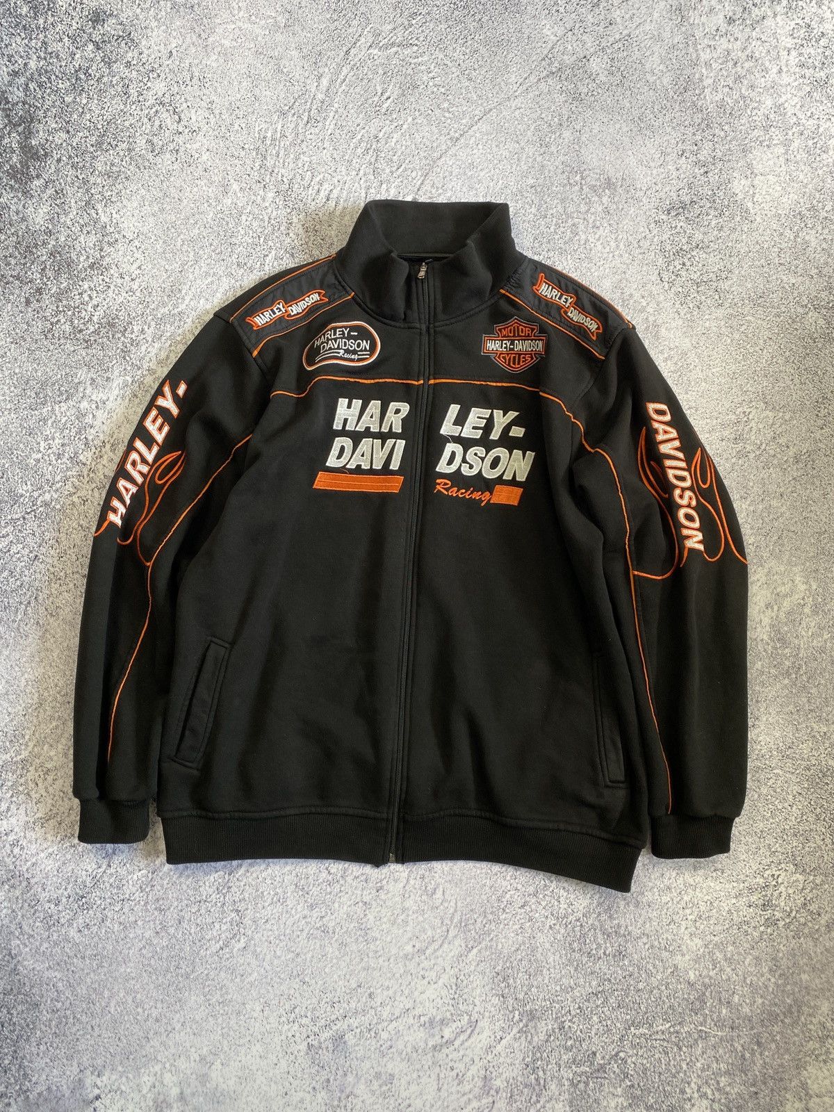 Harley Davidson × Vintage Vintage Harley Davidson Racing Jacket Embroidered Logo Size US XXL / EU 58 / 5 - 1 Thumbnail