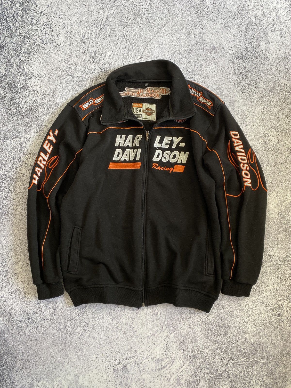 Harley Davidson × Vintage Vintage Harley Davidson Racing Jacket Embroidered Logo Size US XXL / EU 58 / 5 - 4 Thumbnail