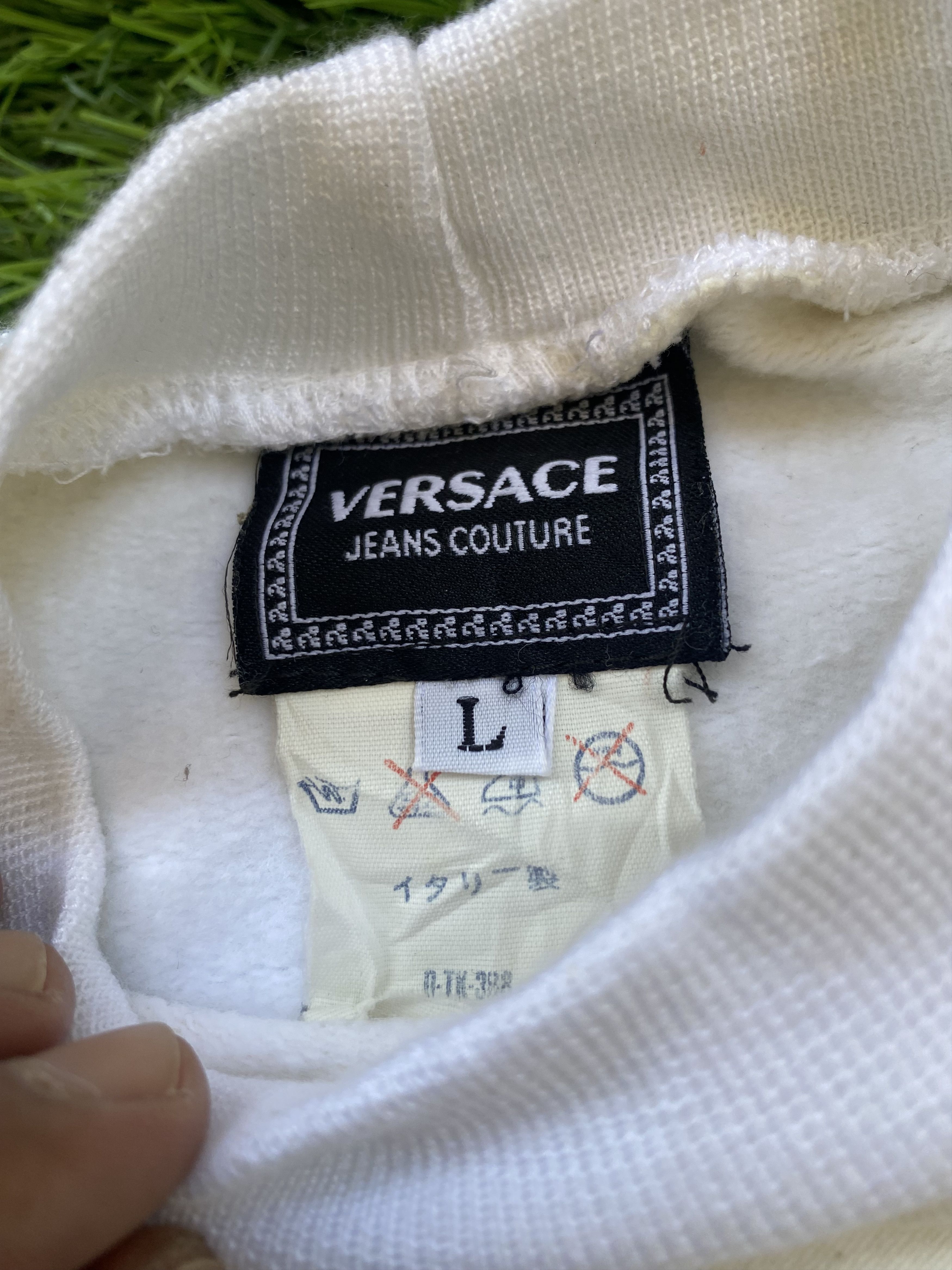 Versace × Versace Jeans Couture × Vintage Vintage Versace Jeans Couture Sweatshirt Bottle Blue Jeans Size US L / EU 52-54 / 3 - 4 Thumbnail