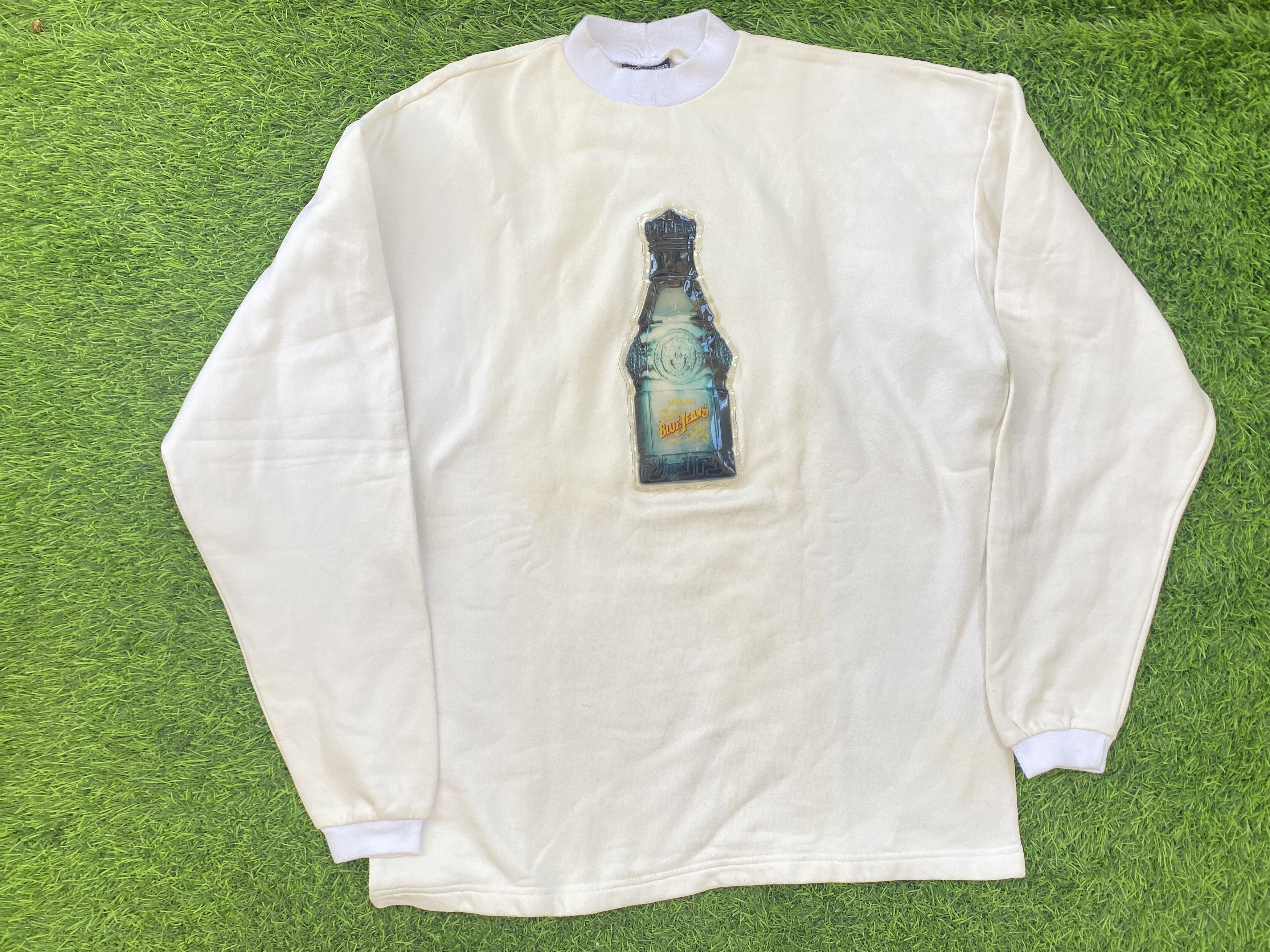 Versace × Versace Jeans Couture × Vintage Vintage Versace Jeans Couture Sweatshirt Bottle Blue Jeans Size US L / EU 52-54 / 3 - 1 Thumbnail