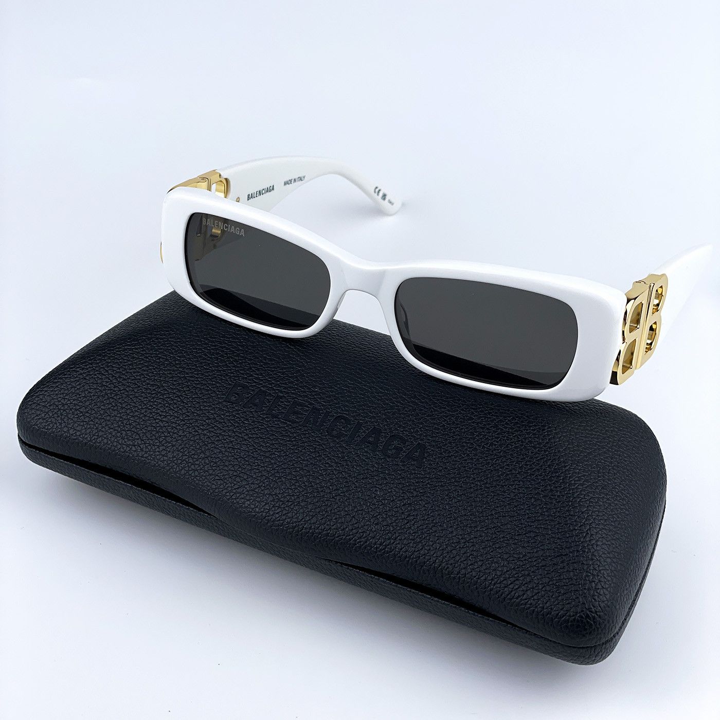 NEW Balenciaga BB0096S 011 Rectangle Unisex Sunglasses