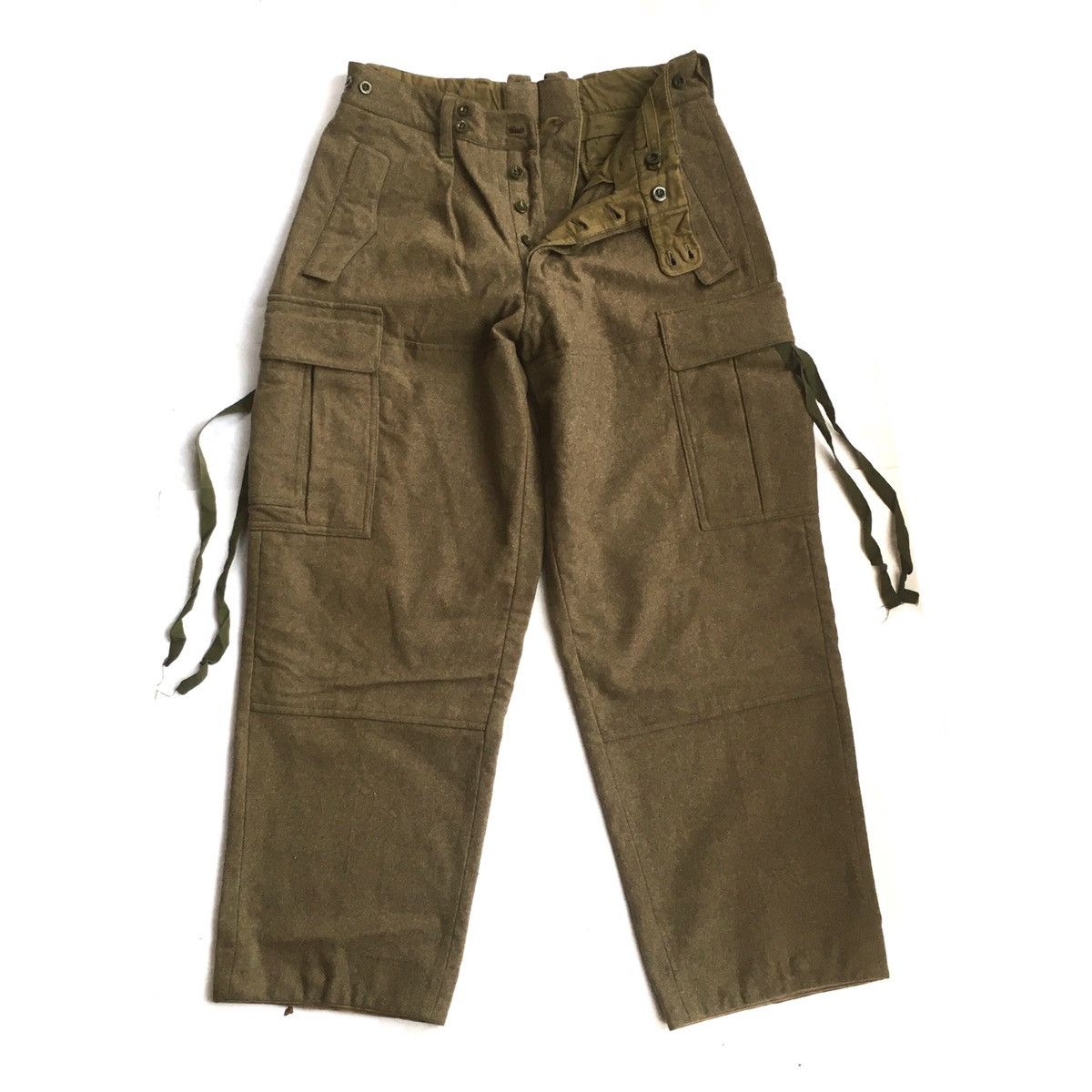image of Nieman & Co Military Wool Cargo Pants in Green, Men's (Size 32)