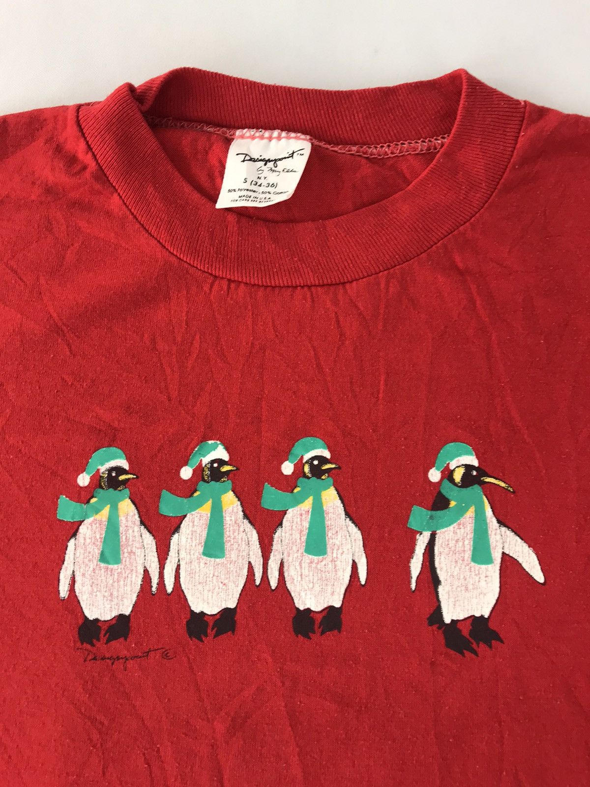 Vintage Designsgoorit By Mary Ellis Abstract Art Winter Penguin Tee Size S / US 4 / IT 40 - 3 Thumbnail