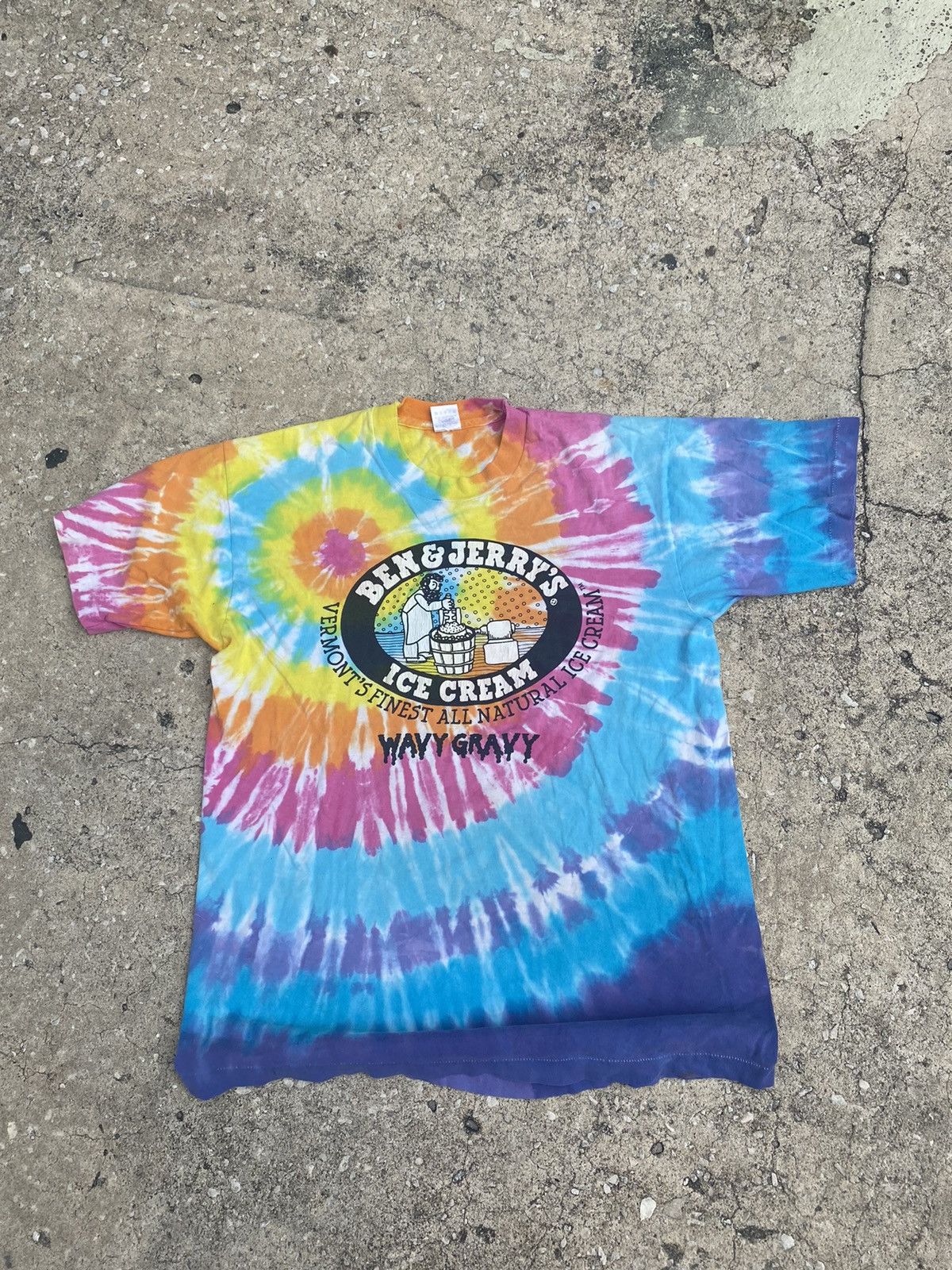 Vintage 90’s Ben and Jerry’s TyeDye Single Stitch Tee Size US L / EU 52-54 / 3 - 2 Thumbnail