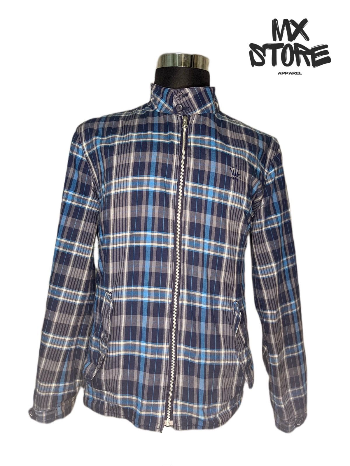 stussy checkered harington style jacket
