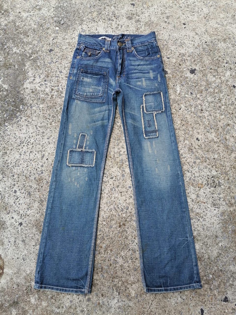 Japanese Brand Osaka Big Train Patchwork Denim Jeans Size US 31 - 1 Thumbnail