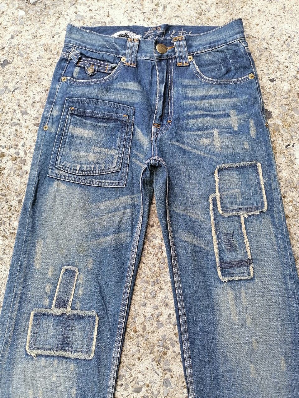Japanese Brand Osaka Big Train Patchwork Denim Jeans Size US 31 - 2 Thumbnail