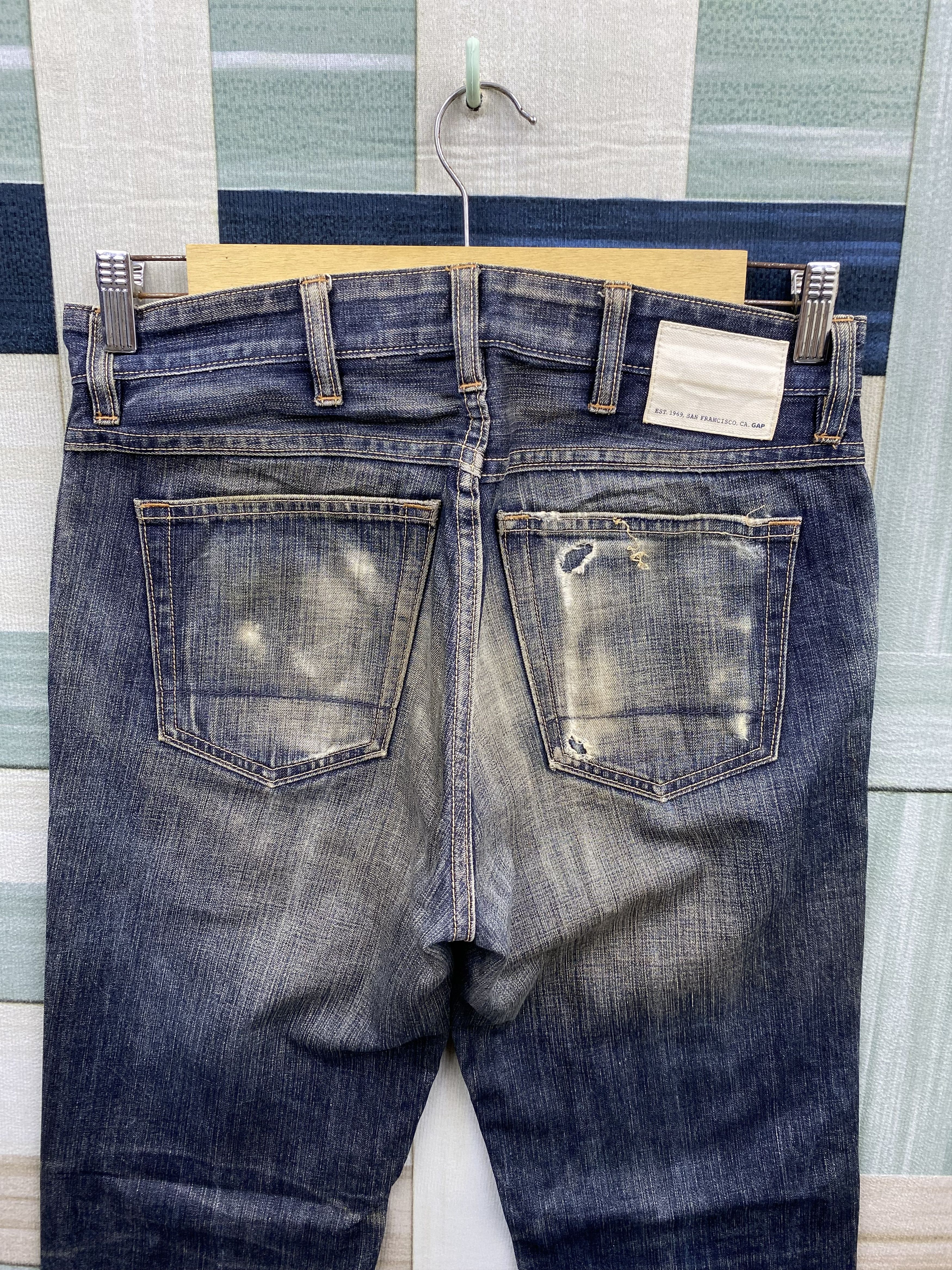Gap Vintage Gap Distress Rusty Fade Blue Denim Jean Size US 31 - 4 Thumbnail
