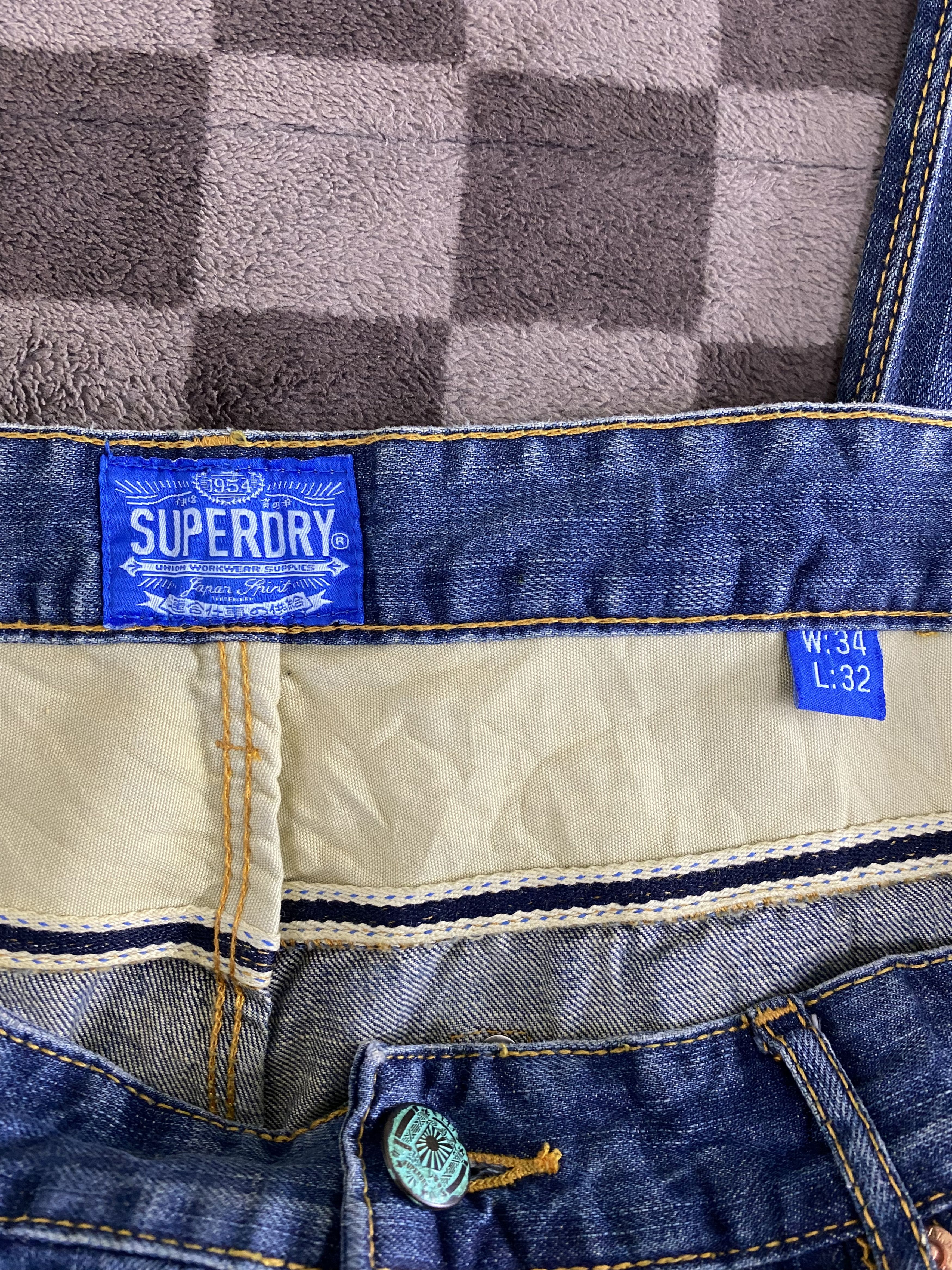Superdry Japanese Brand Superdry Light Distress Fade Blue Denim Jean Size US 34 / EU 50 - 19 Thumbnail