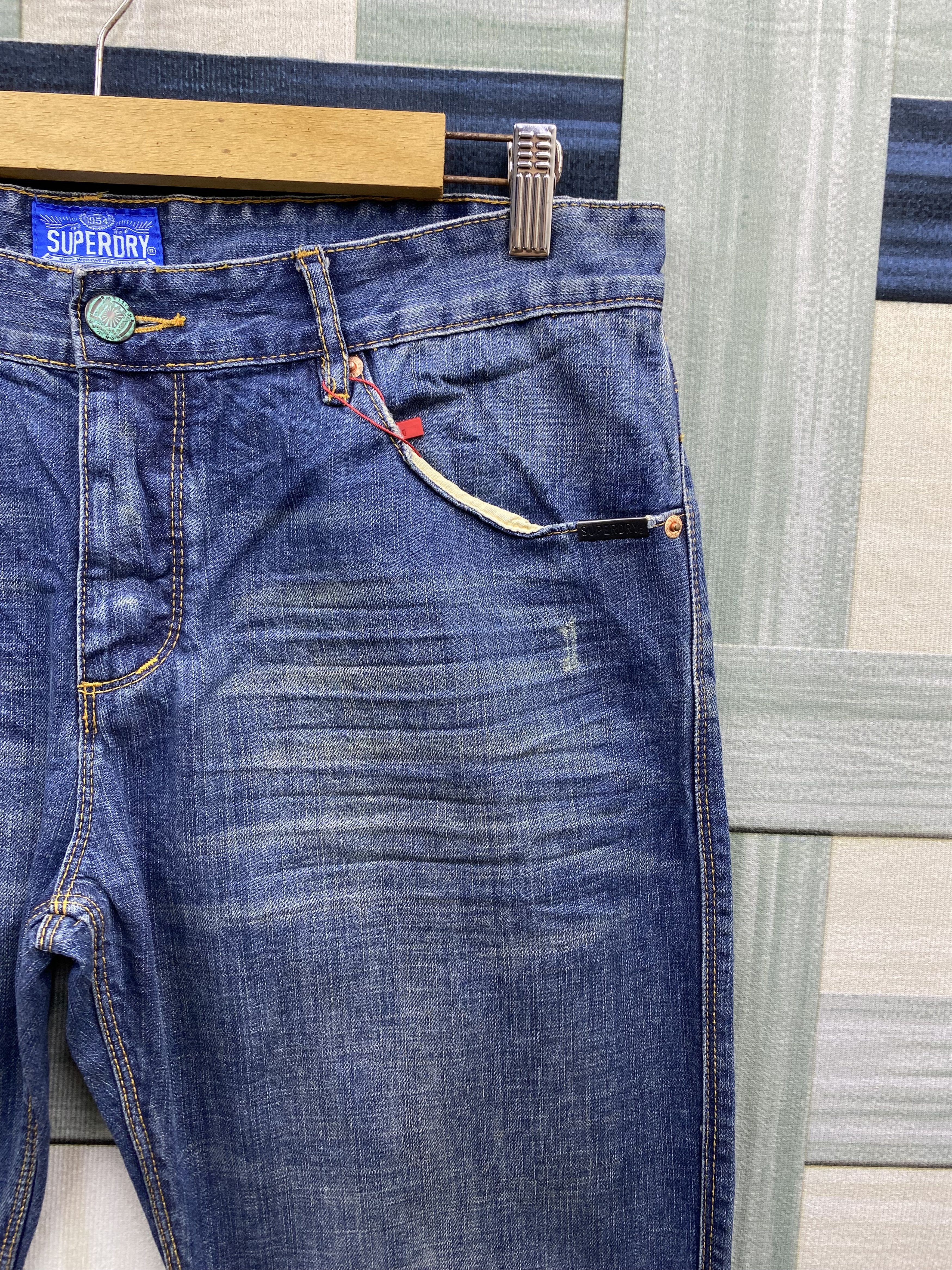 Superdry Japanese Brand Superdry Light Distress Fade Blue Denim Jean Size US 34 / EU 50 - 7 Thumbnail