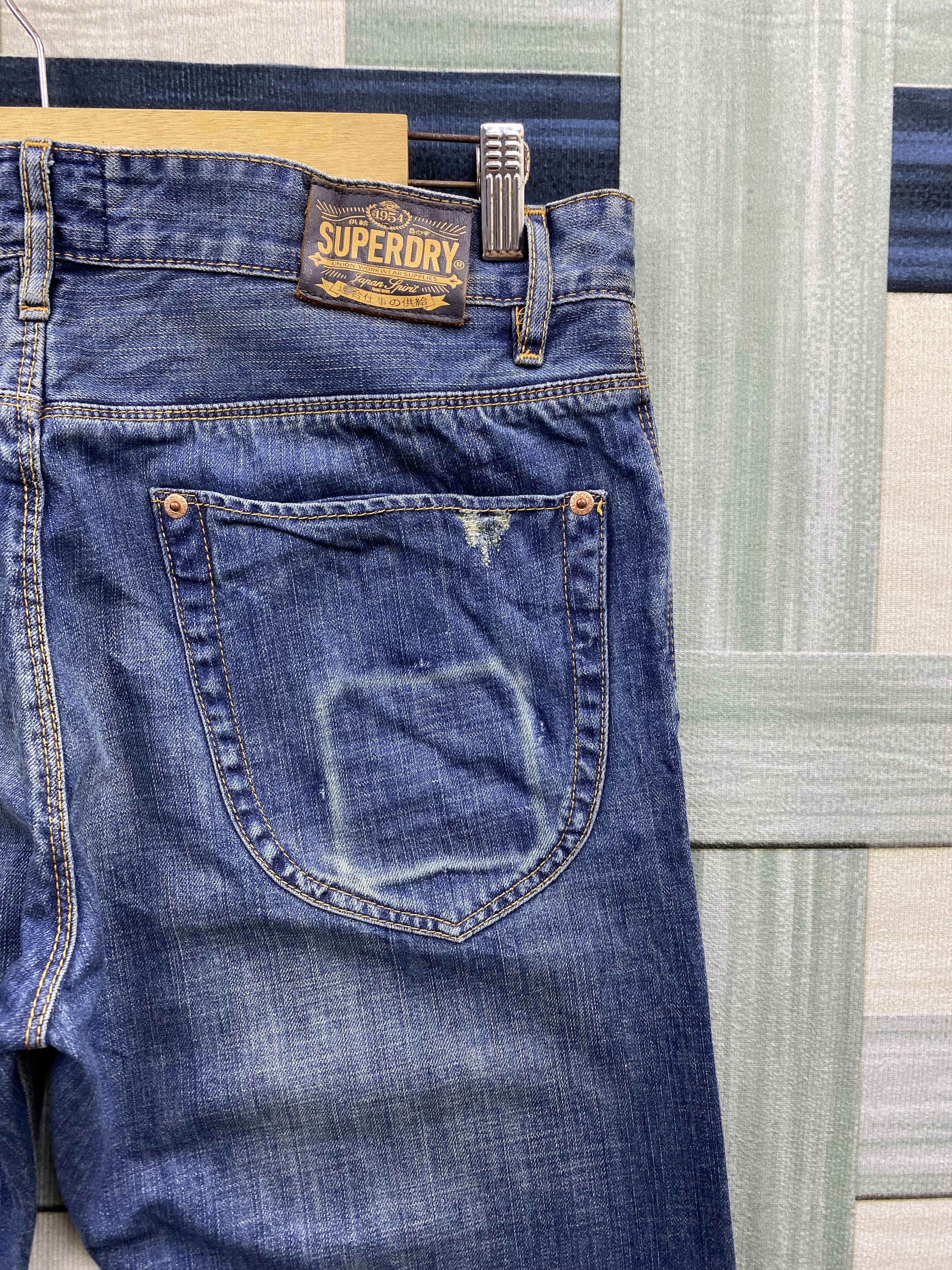 Superdry Japanese Brand Superdry Light Distress Fade Blue Denim Jean Size US 34 / EU 50 - 9 Thumbnail