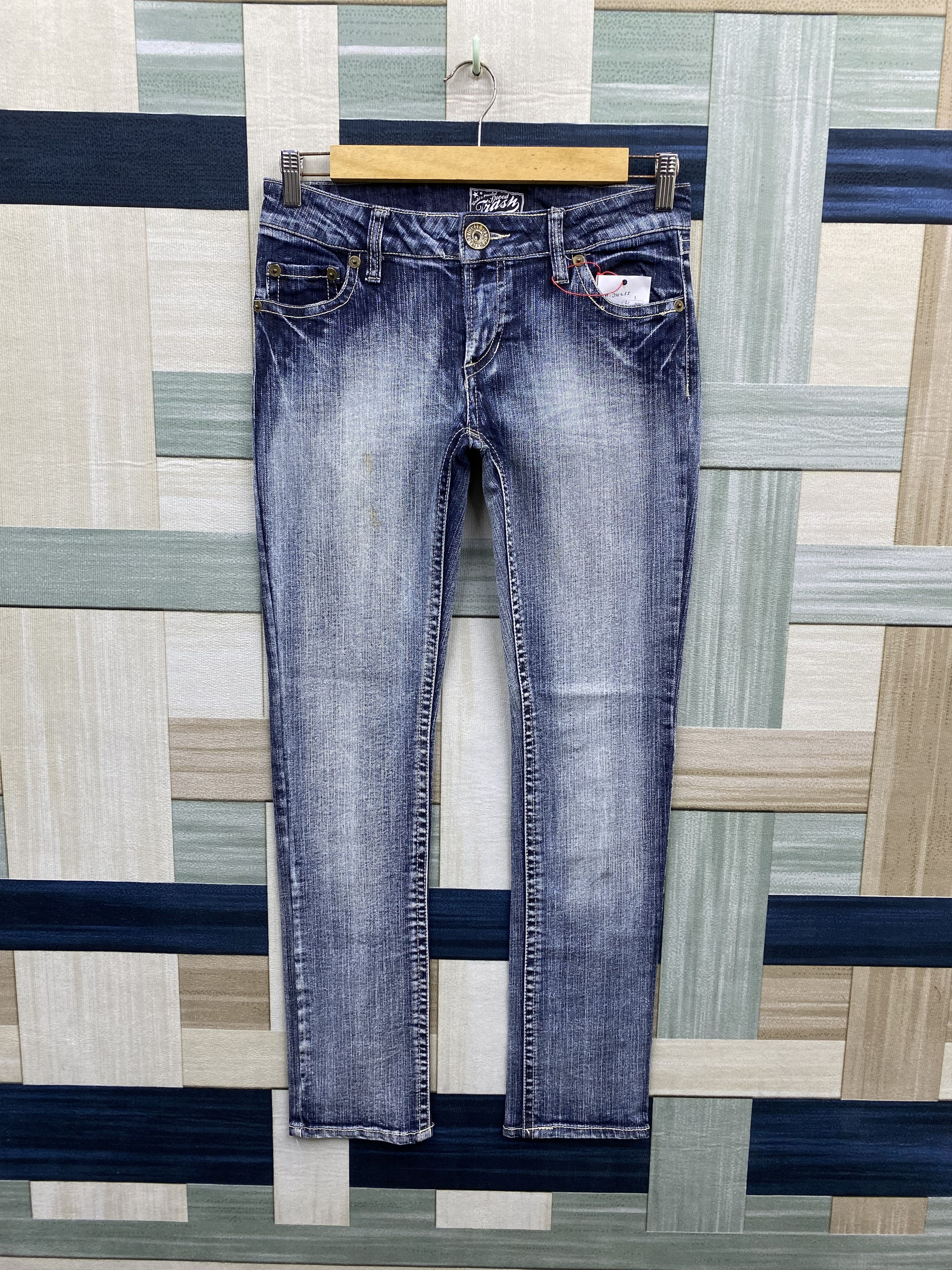 Japanese Brand × Vintage Japanese Brand Speed Thrash Skinny Faded Style Denim Jean Size 31" - 1 Thumbnail
