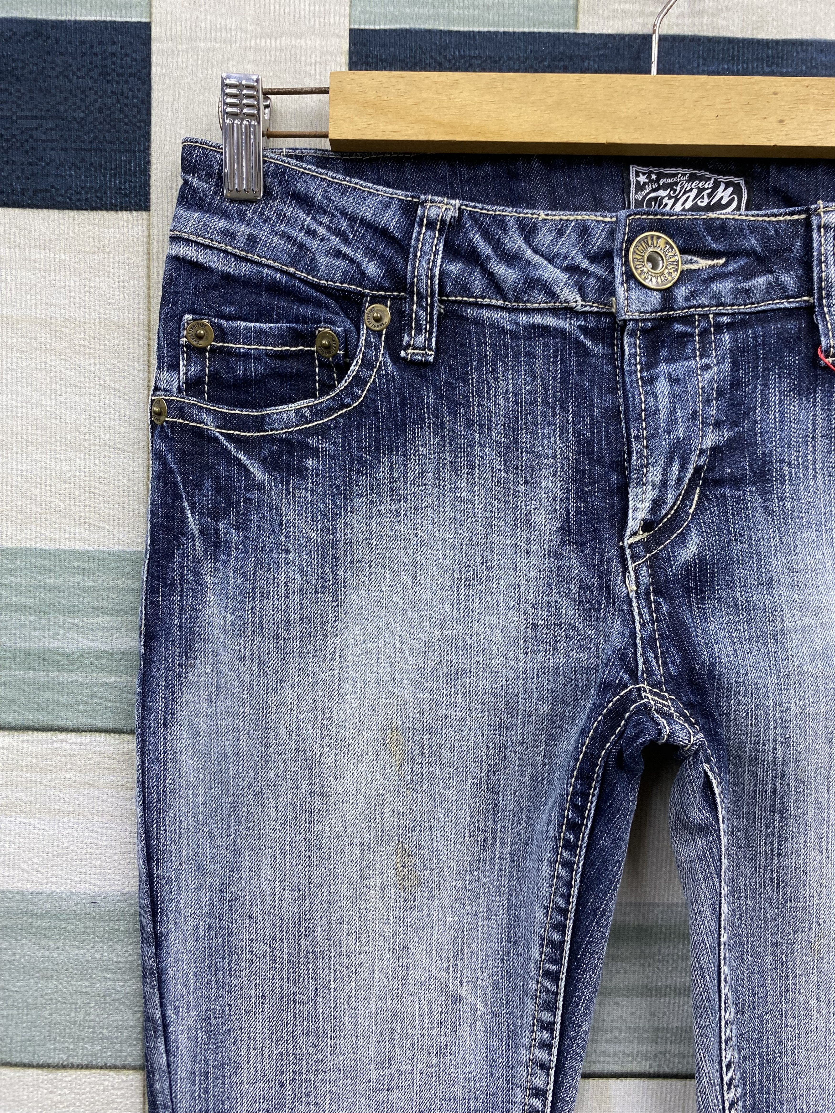 Japanese Brand × Vintage Japanese Brand Speed Thrash Skinny Faded Style Denim Jean Size 31" - 3 Thumbnail