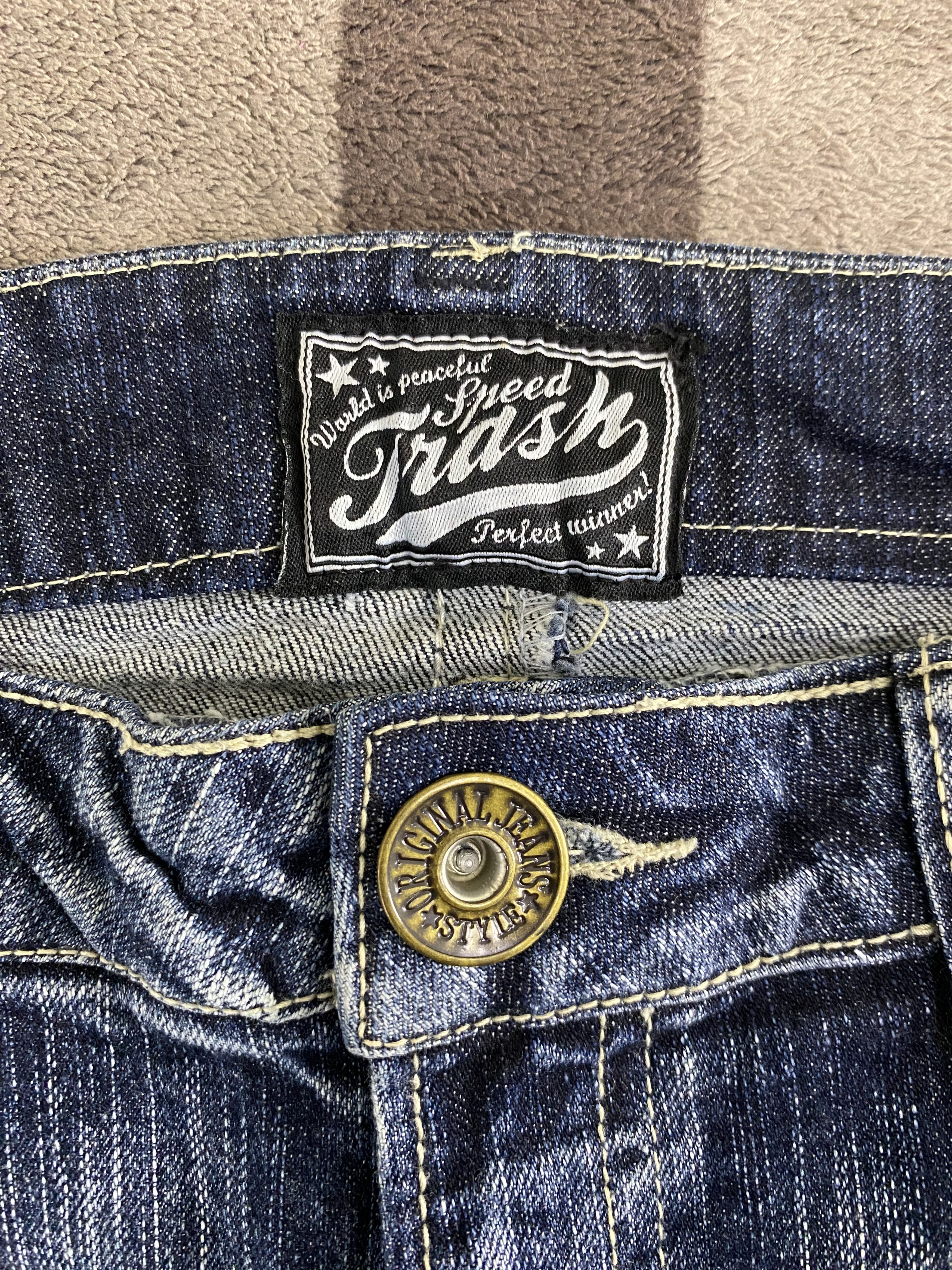 Japanese Brand × Vintage Japanese Brand Speed Thrash Skinny Faded Style Denim Jean Size 31" - 17 Thumbnail
