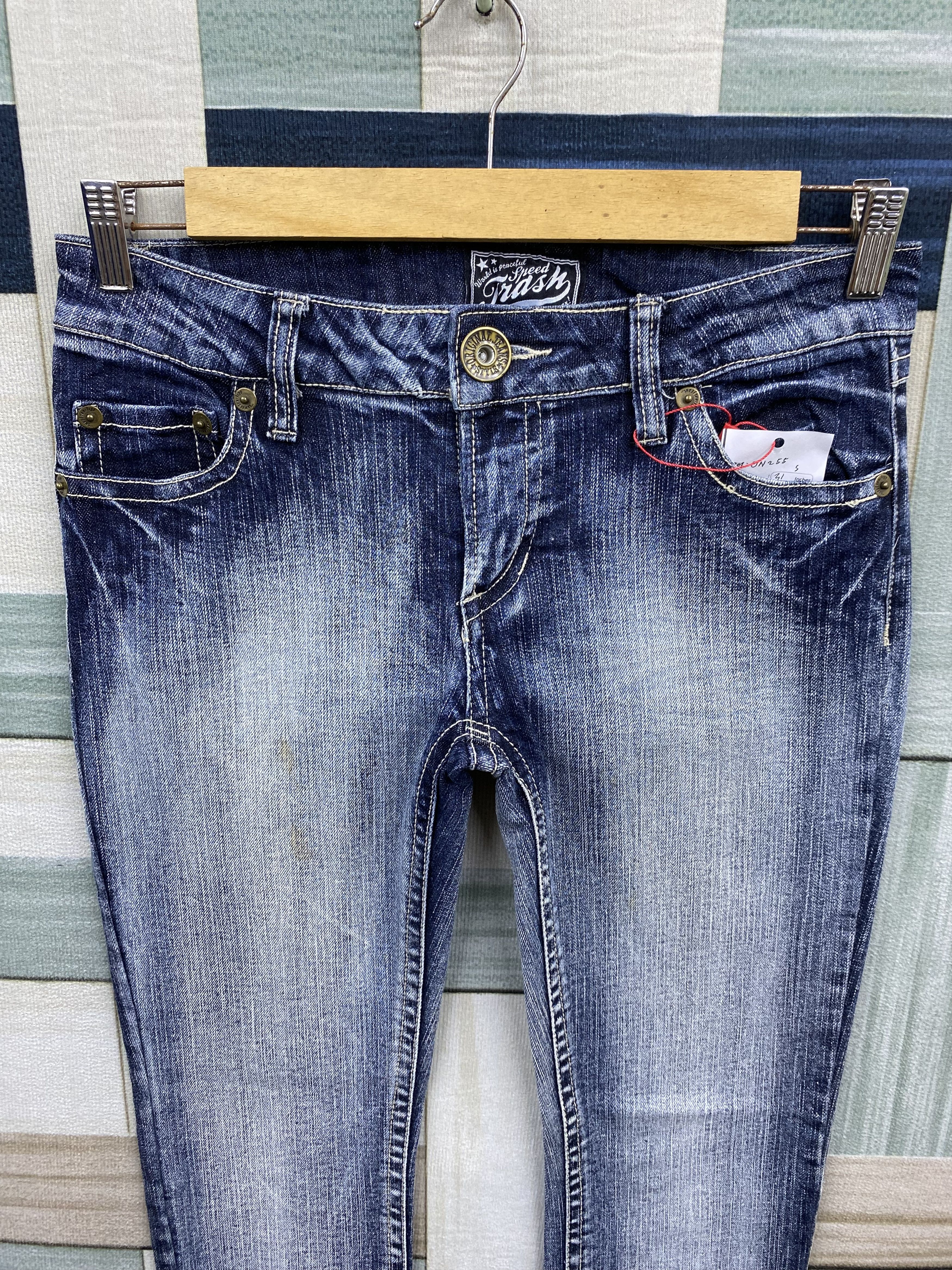 Japanese Brand × Vintage Japanese Brand Speed Thrash Skinny Faded Style Denim Jean Size 31" - 2 Thumbnail