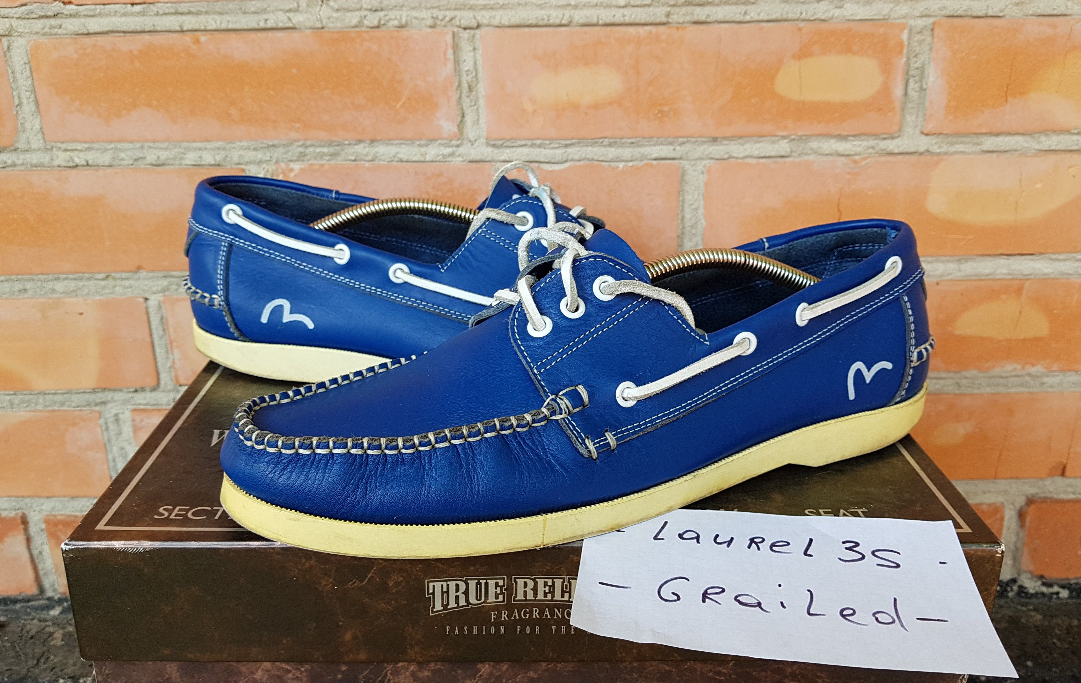 Vintage Evisu Leather Boat Shoes, image size:3585x2265
