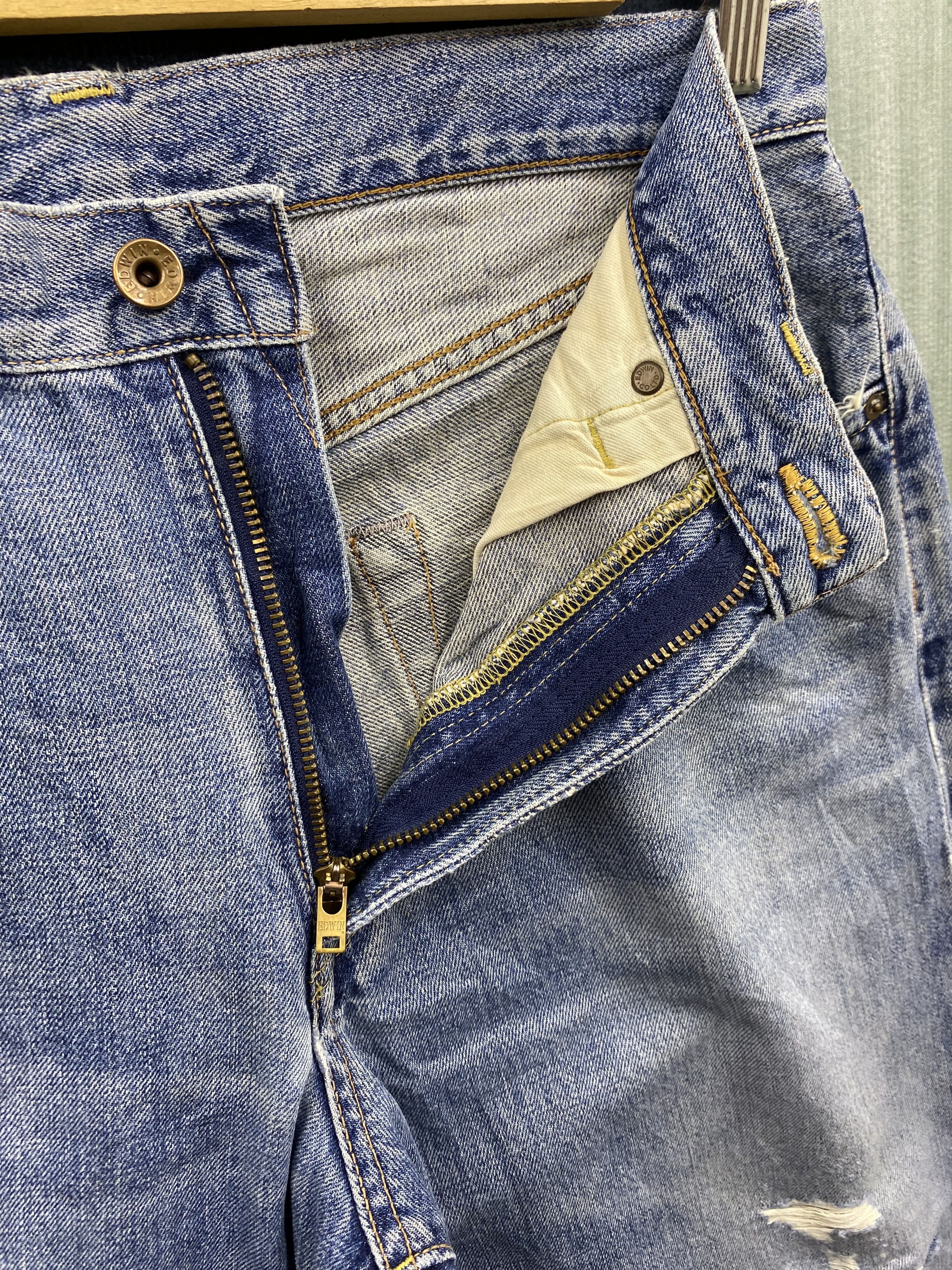 Edwin Vintage Edwin Selvedge Distress Denim Jean Size US 32 / EU 48 - 18 Thumbnail