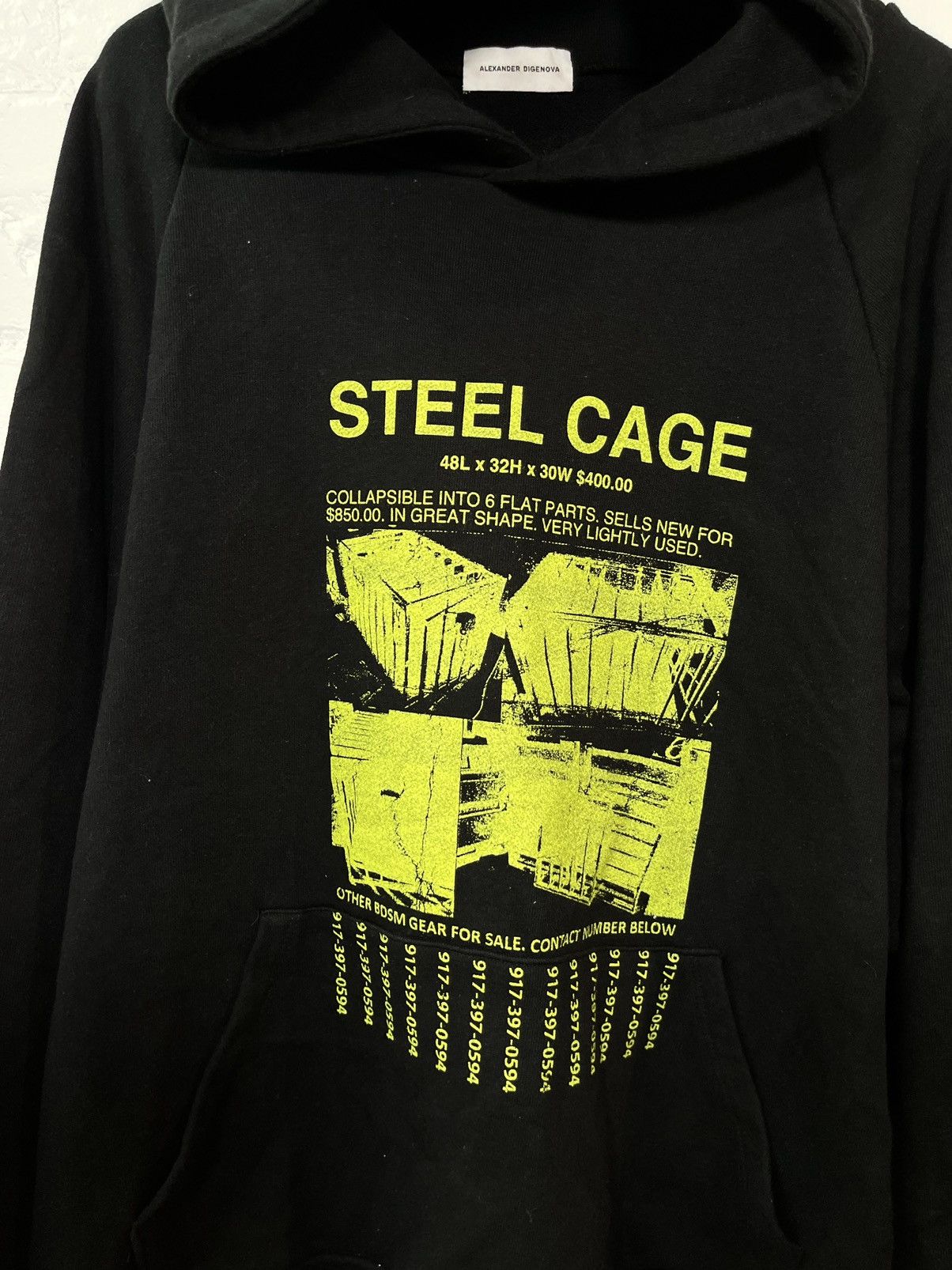 ALEXANDER DIGENOVA AD x 4G Neon Green 1/1 STEEL CAGE HOODIE Oversized Baggy Size US XL / EU 56 / 4 - 2 Thumbnail
