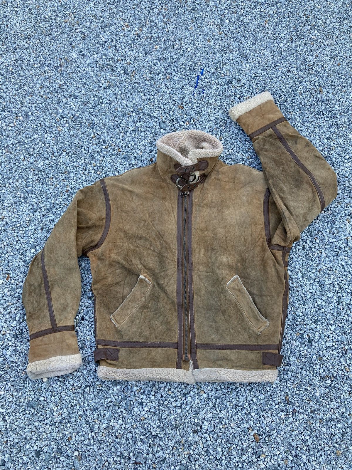 Genuine Leather × Japanese Brand United Worker Shearling Jacket Size US L / EU 52-54 / 3 - 1 Thumbnail