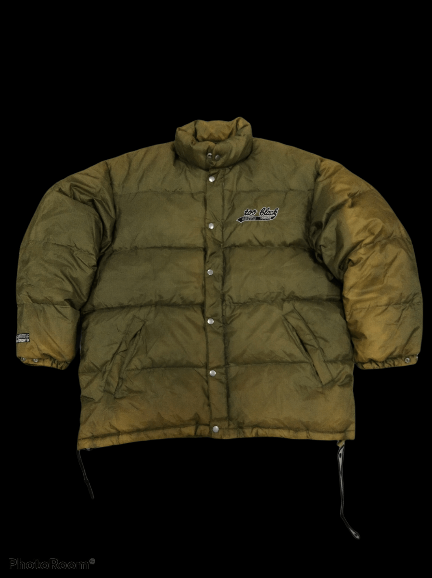 image of Winter Session Sun Fade Black Guys Toronto Puffle Jacket in Faded Green (Size Large)