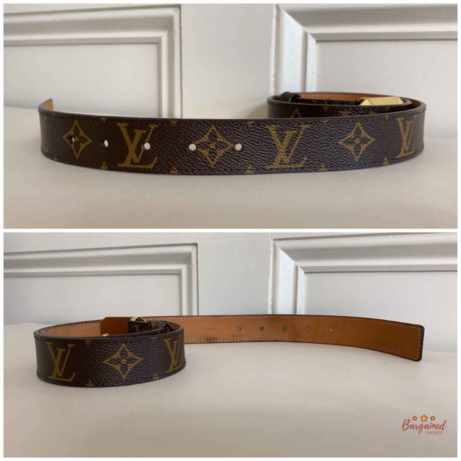 Louis Vuitton Louis Vuitton Monogram Canvas Cabochon Gold Logo Buckle Size 28 - 2 Thumbnail
