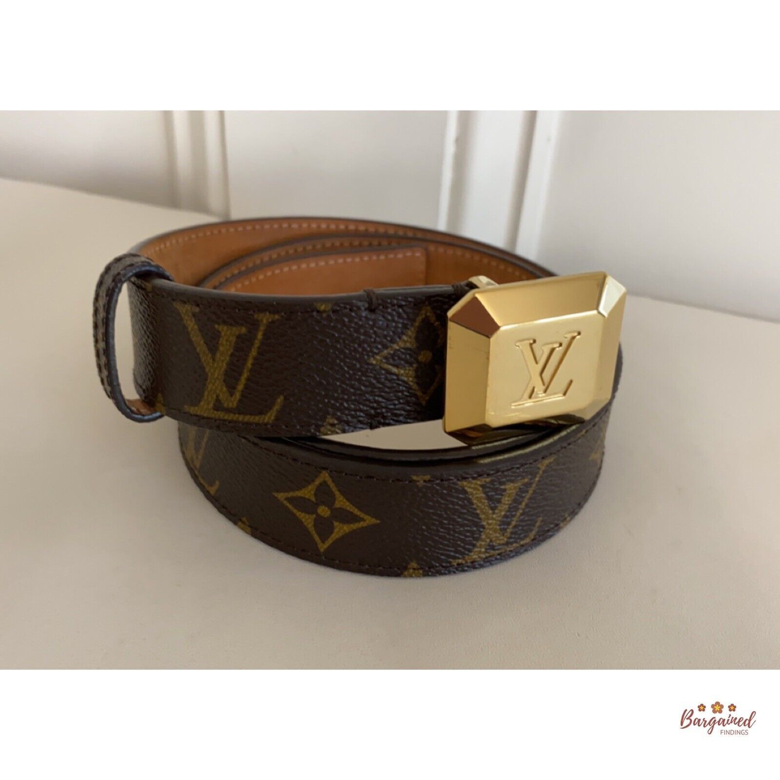 Louis Vuitton Louis Vuitton Monogram Canvas Cabochon Gold Logo Buckle Size 28 - 1 Thumbnail