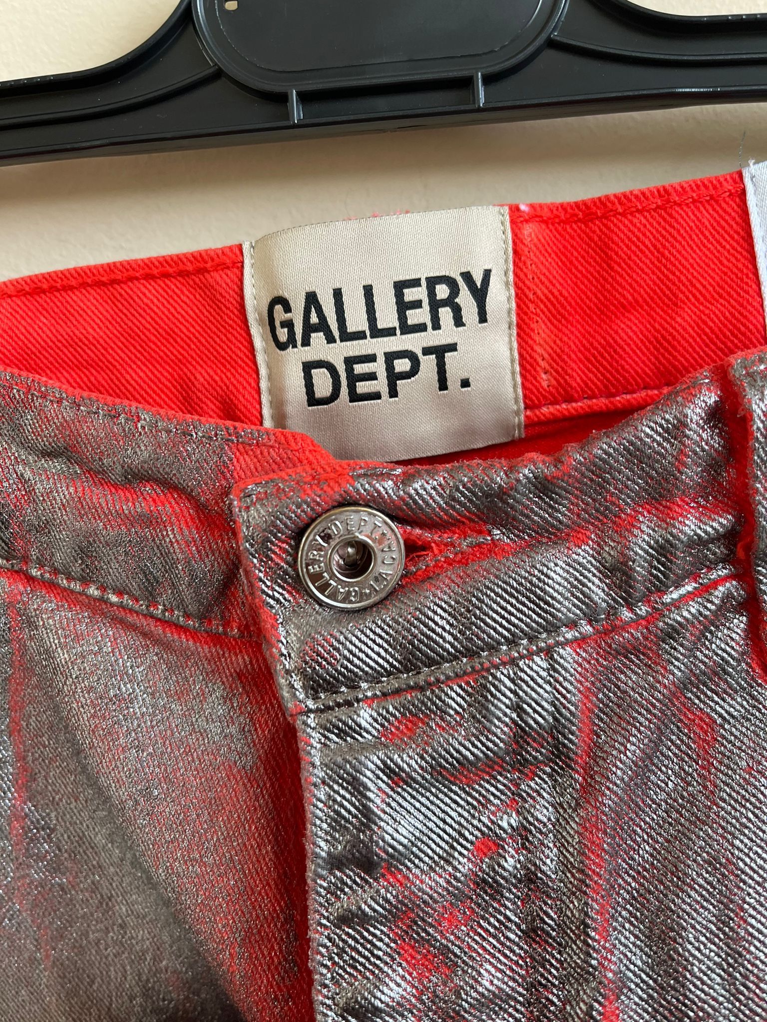 Gallery Dept. Silver & Red Metallic Flare Denim Size US 32 / EU 48 - 12 Thumbnail