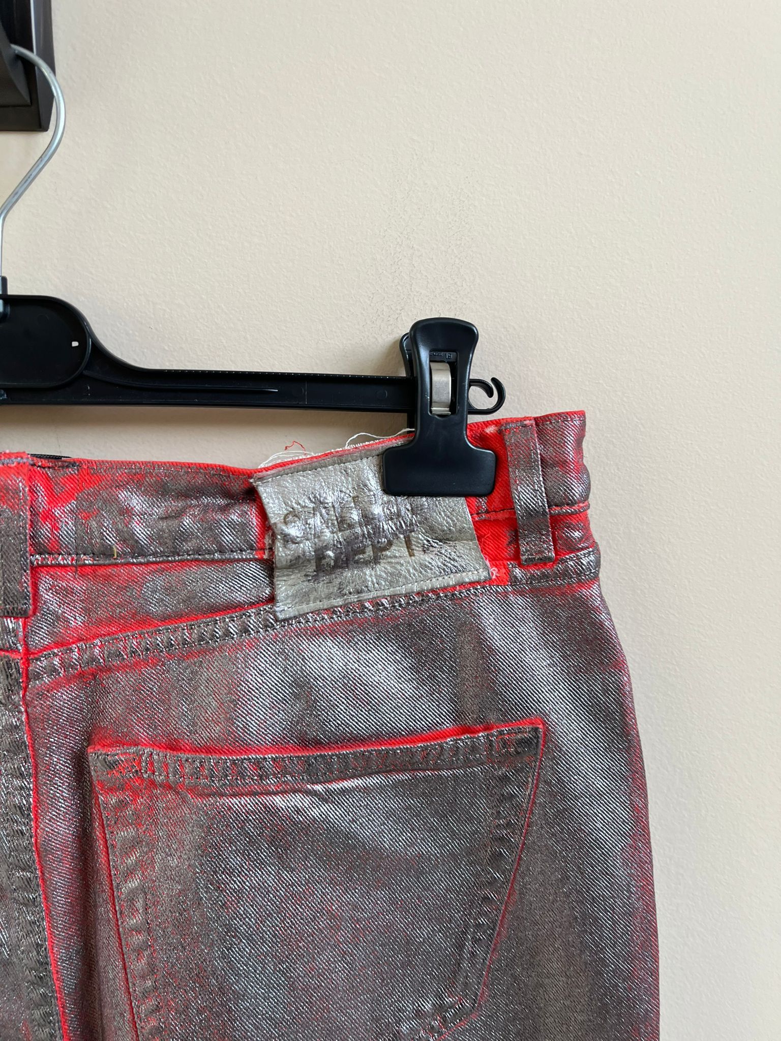 Gallery Dept. Silver & Red Metallic Flare Denim Size US 32 / EU 48 - 15 Thumbnail