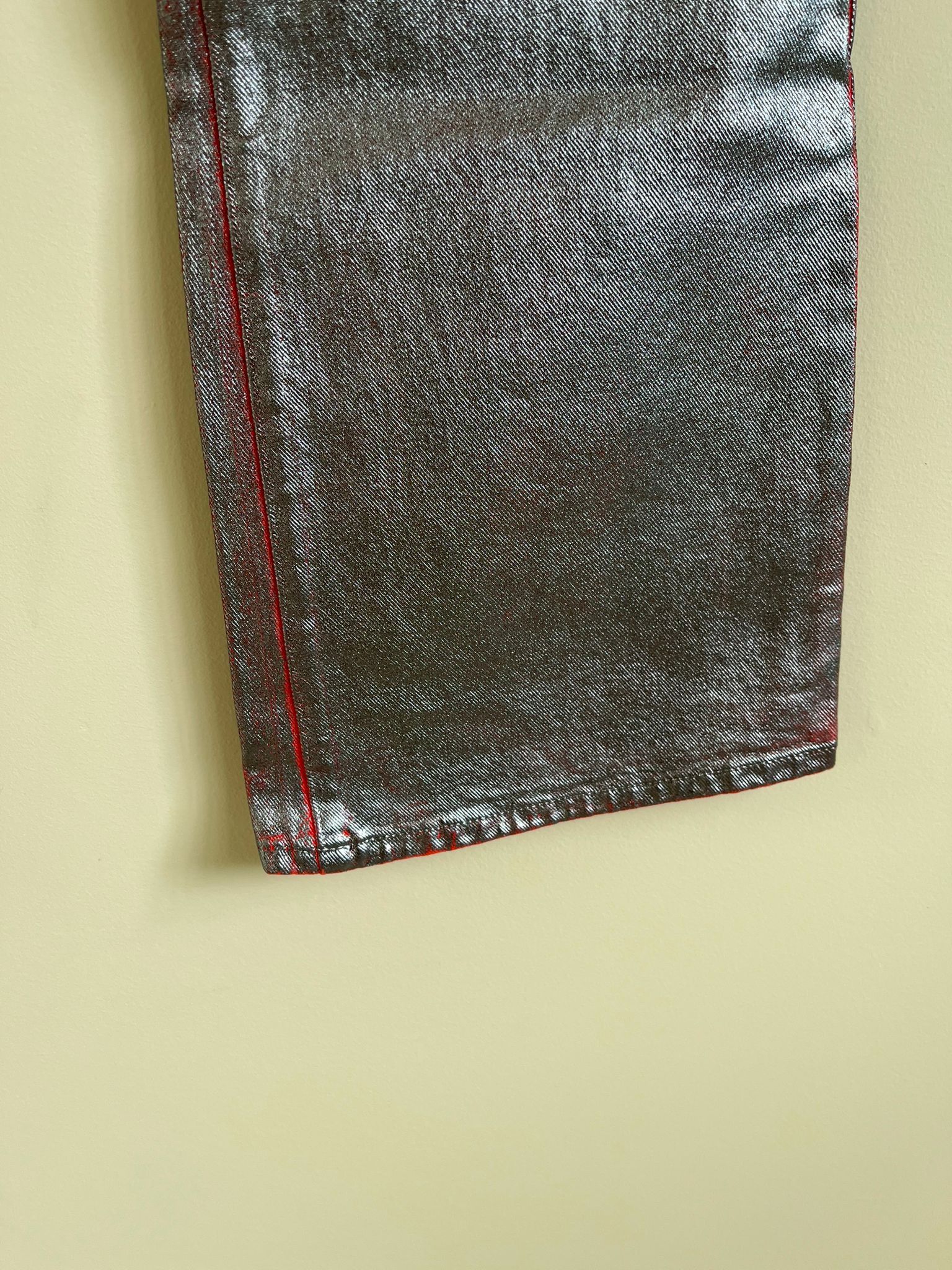 Gallery Dept. Silver & Red Metallic Flare Denim Size US 32 / EU 48 - 4 Thumbnail