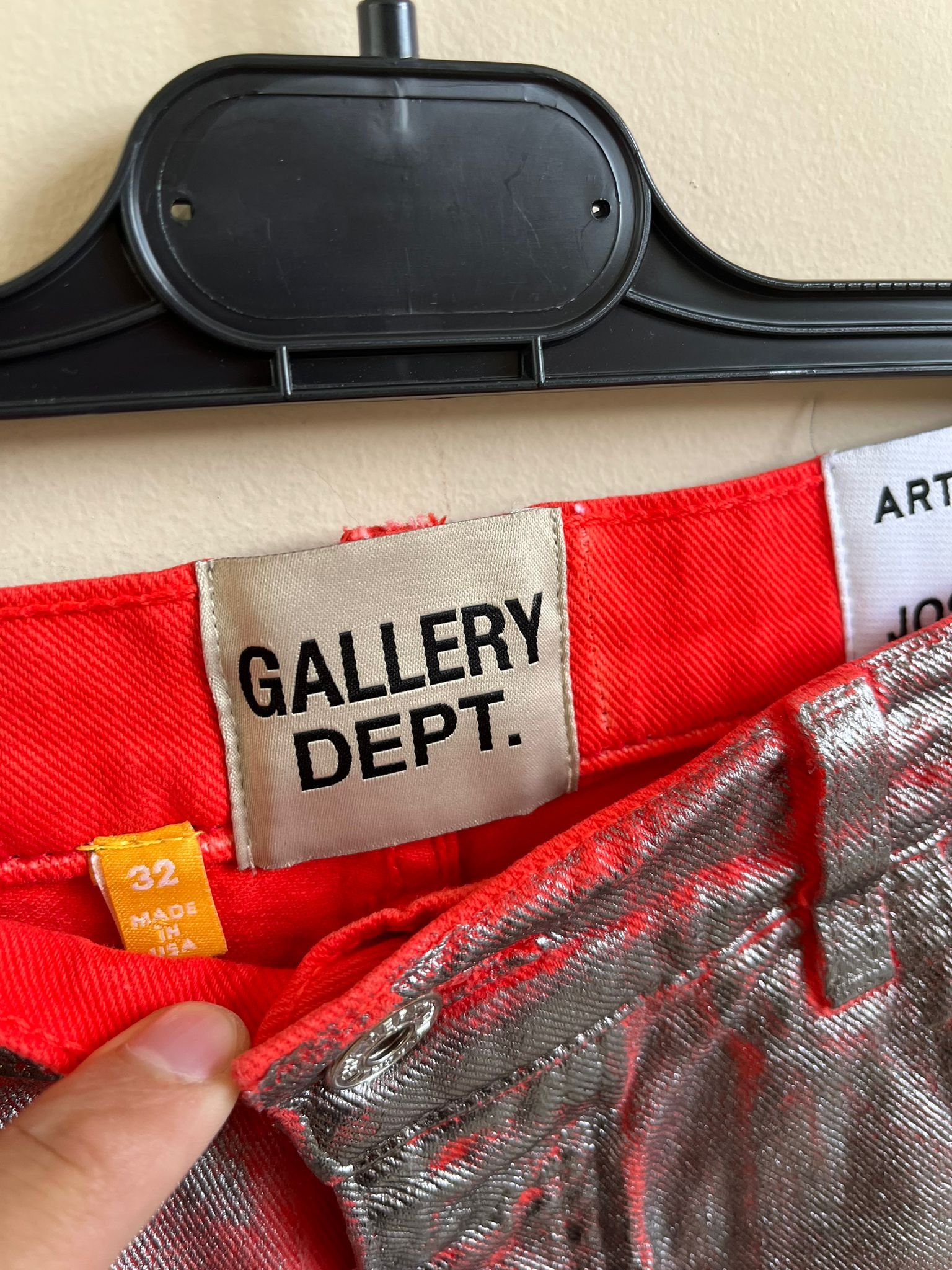 Gallery Dept. Silver & Red Metallic Flare Denim Size US 32 / EU 48 - 8 Thumbnail